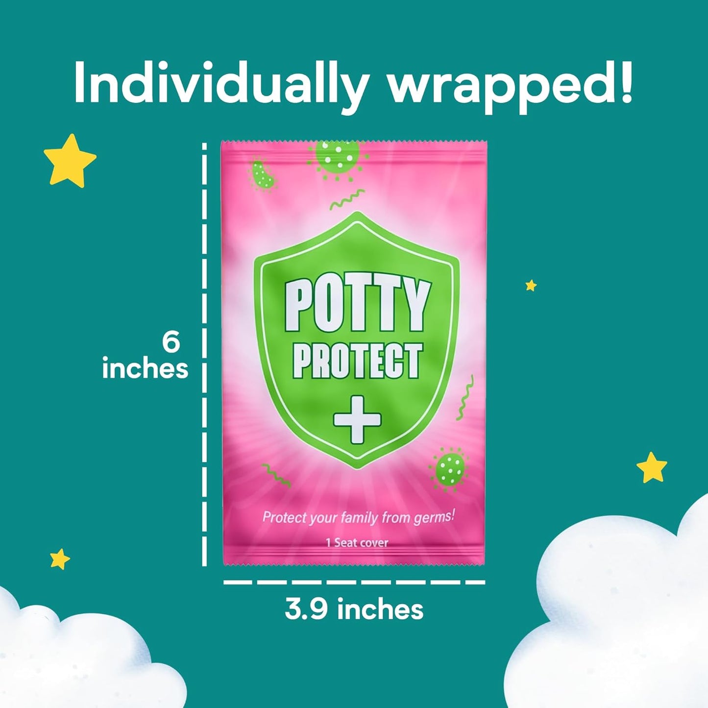Eli with Love 20 Pack Extra Large Disposable Toilet Seat Cover (Floral) – Toddler Toilet Covers for Full Coverage On Toilet or Potty – Ideal Travel Toilet Seat Covers for Kids and Adults