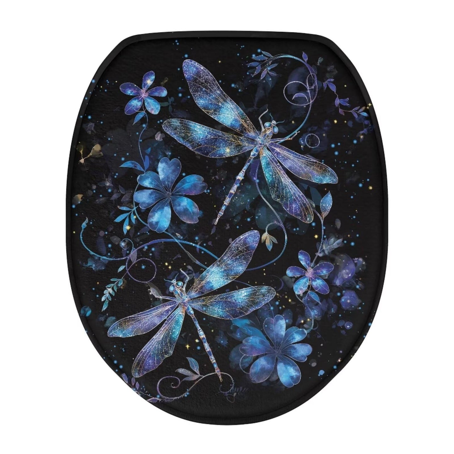 chaqlin Toilet Lid Cover Red Poppy Print Toilet Lid Seat Cover Washable Fabric Set, Novelty Gifts Fits Most Round, Elongated and Oblong Toilets