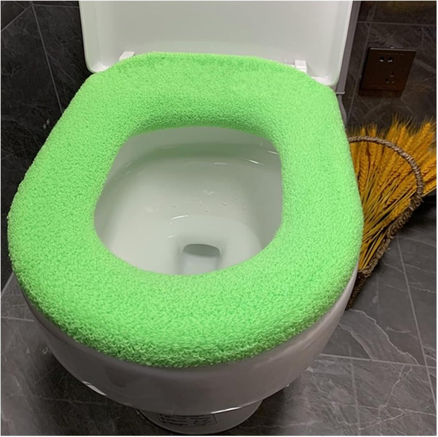 Comfortable Soft Multicolor Bathroom Toilet Set Thickening Washable Toilet Seats Cover Toilet Mat Winter Warm O Ring Potty Sets (Color : White)