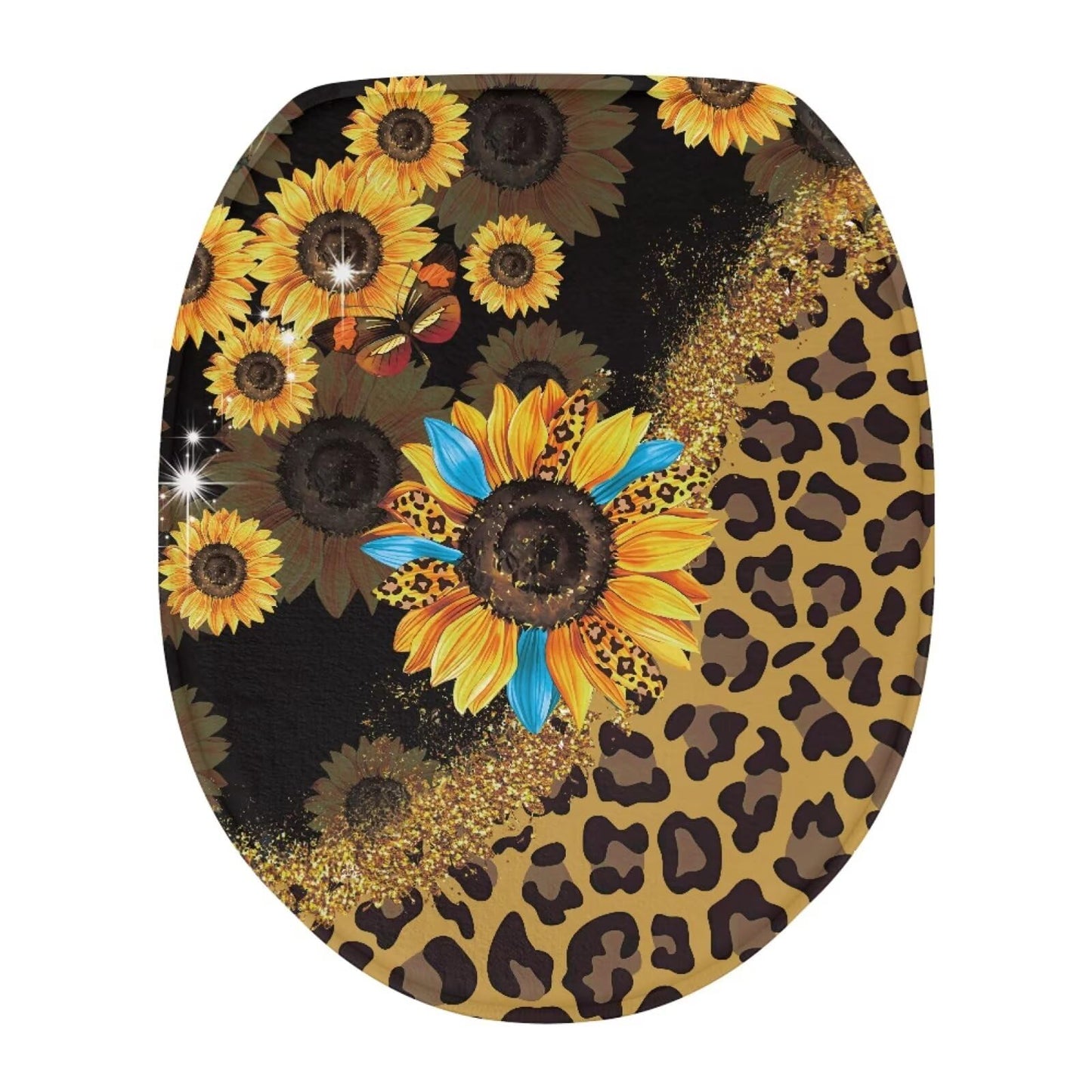Hummingbird Flower Toilet Lid Covers for Bathroom Hummingbird Flower Toilet Seat Cushion Cover Elongated Reusable Replacement Fabric Elastic Washable Dust Covers