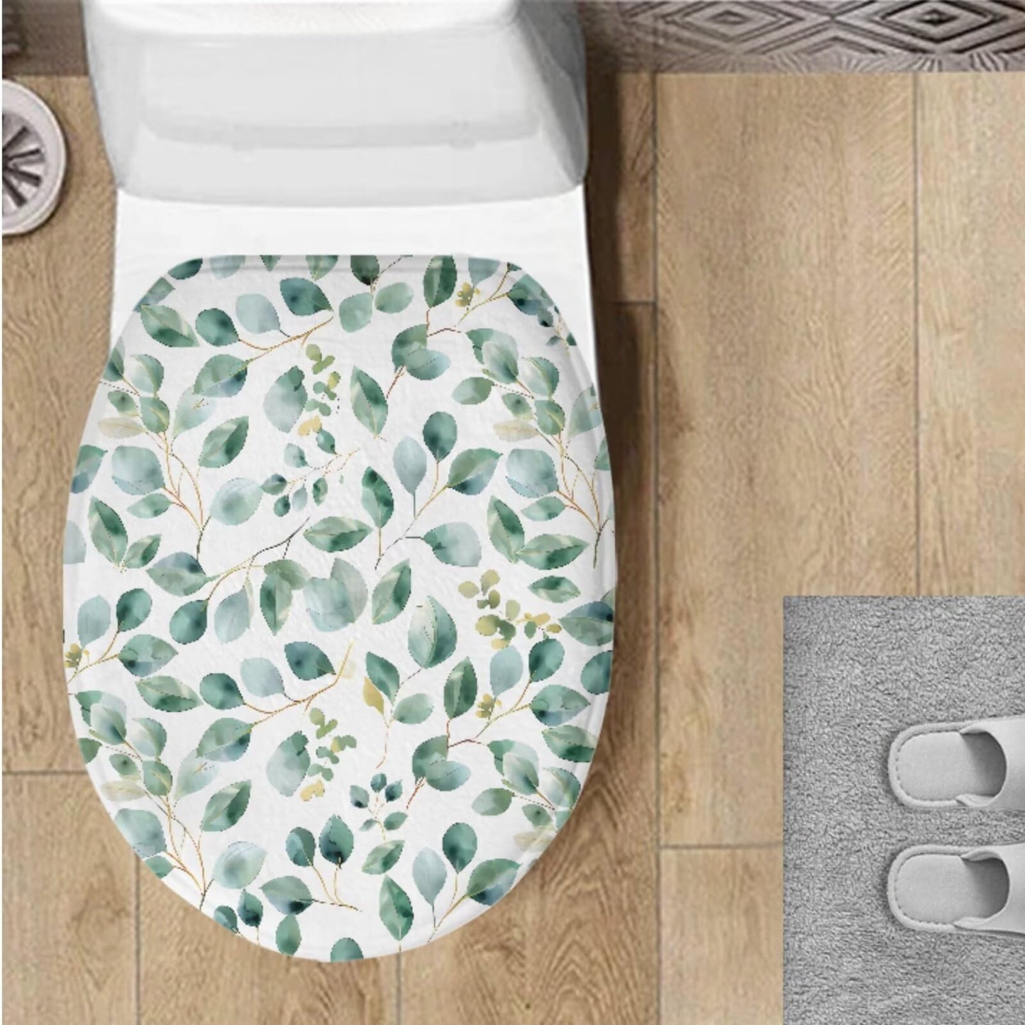Toilet Lid Cover for Bathroom Water Absorbent Toilet Lid Protector Fits Most Sizes Standard, Round, Elongated and Oblong Lids, Gothic Crow Rose Gray