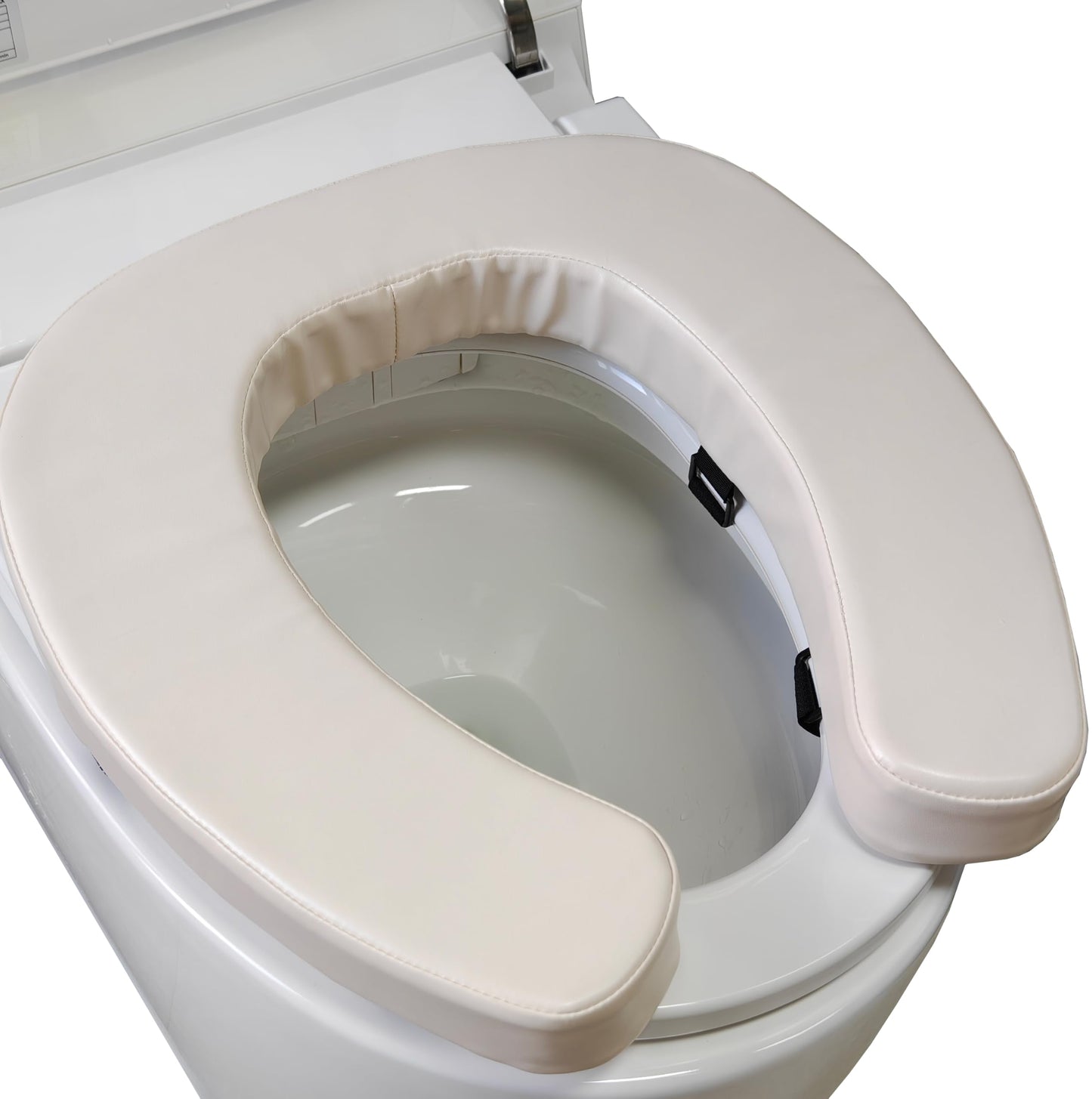 Padded Toilet Seat Cushion with 2-Inch High-Density Foam & Waterproof PU Fabric, U-Shape Padded Toilet Cushion - Secure Hook & Loop Tape, Fits Standard Toilets (Grey)