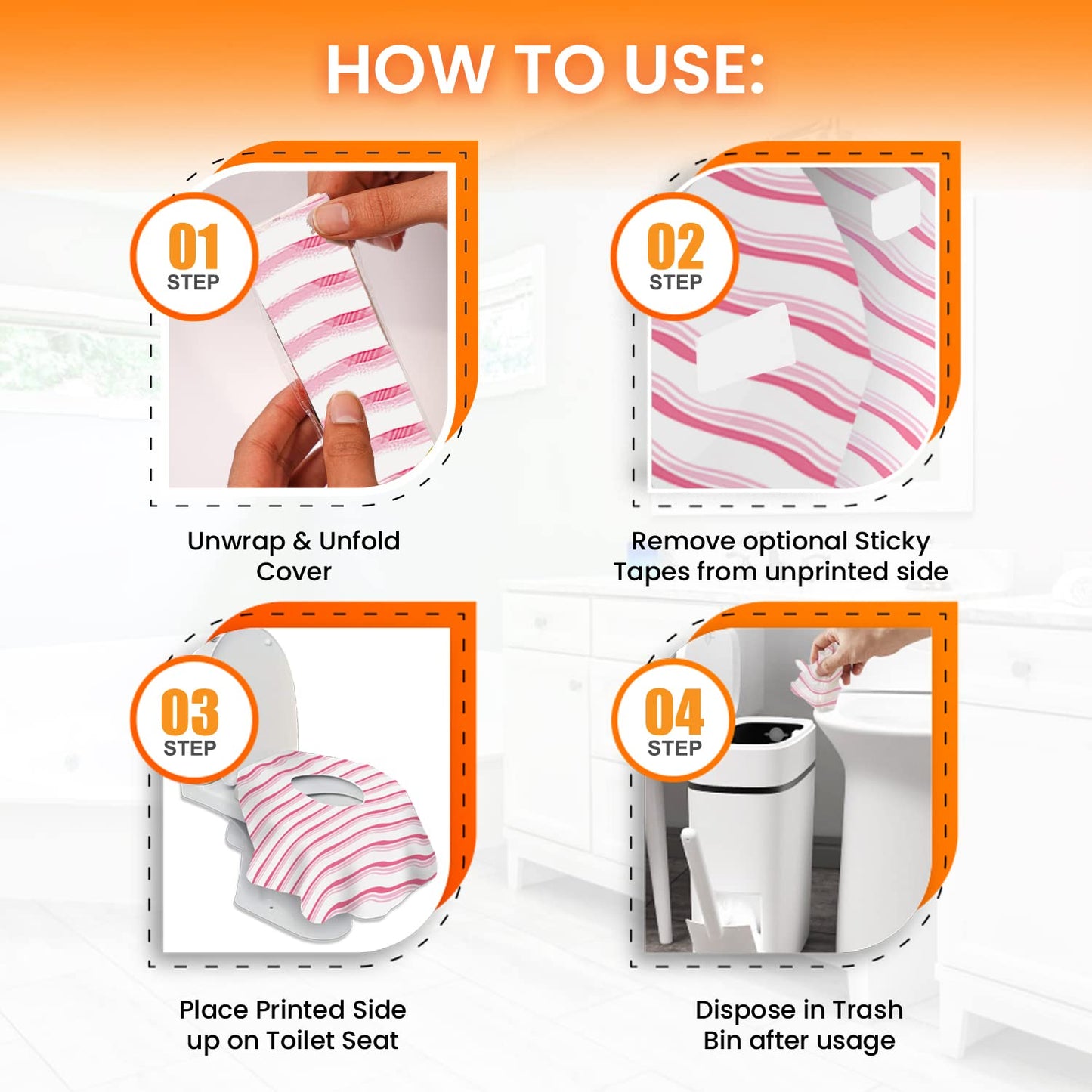 20 XL Toilet Seat Covers Disposable, Kids & Adults Travel Pack | Individually Wrapped, Waterproof, Potty Training, Toddler Liners, Travel Use