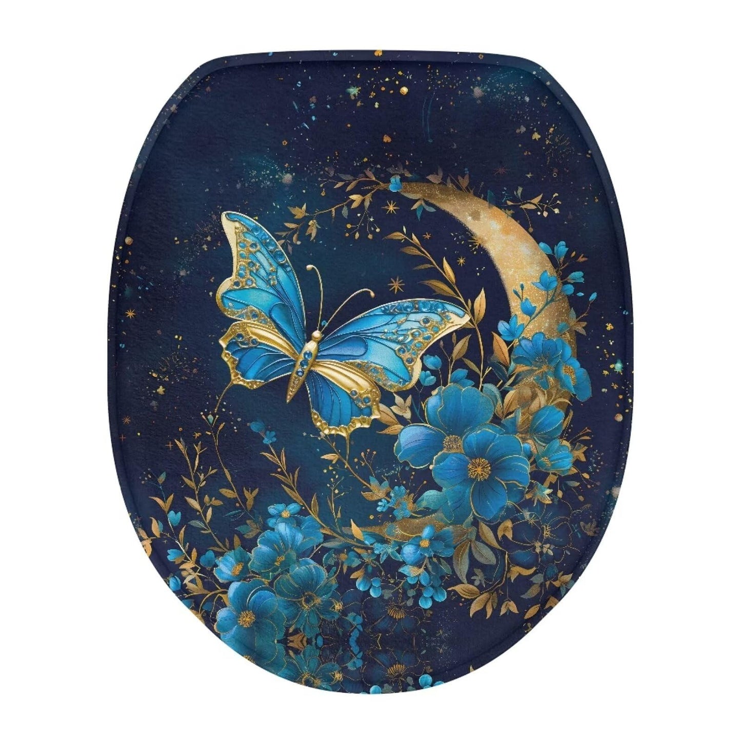 Purple Gothic Cat Toilet Lid Cover Elongated Toilet Seat Lid Covers Replacement Universal Toilet Seat Cover Fits Accessories Decor Soft Toilet Protector Cover Fits Most Toilet Lids-1