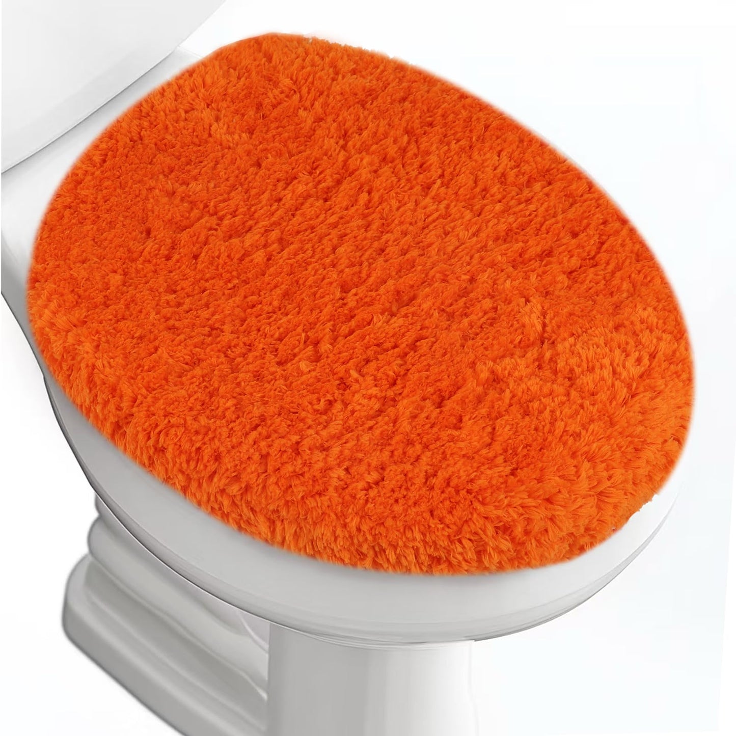 Soft Microfiber Toilet Seat Cover 17.5" x 15" Machine Washable | Solid Toilet Lid Cover Adjustable Rubber Backing Fits Most 16 -17.5" L x 14-16" W Round Oblong and Elongated Toilet Seat