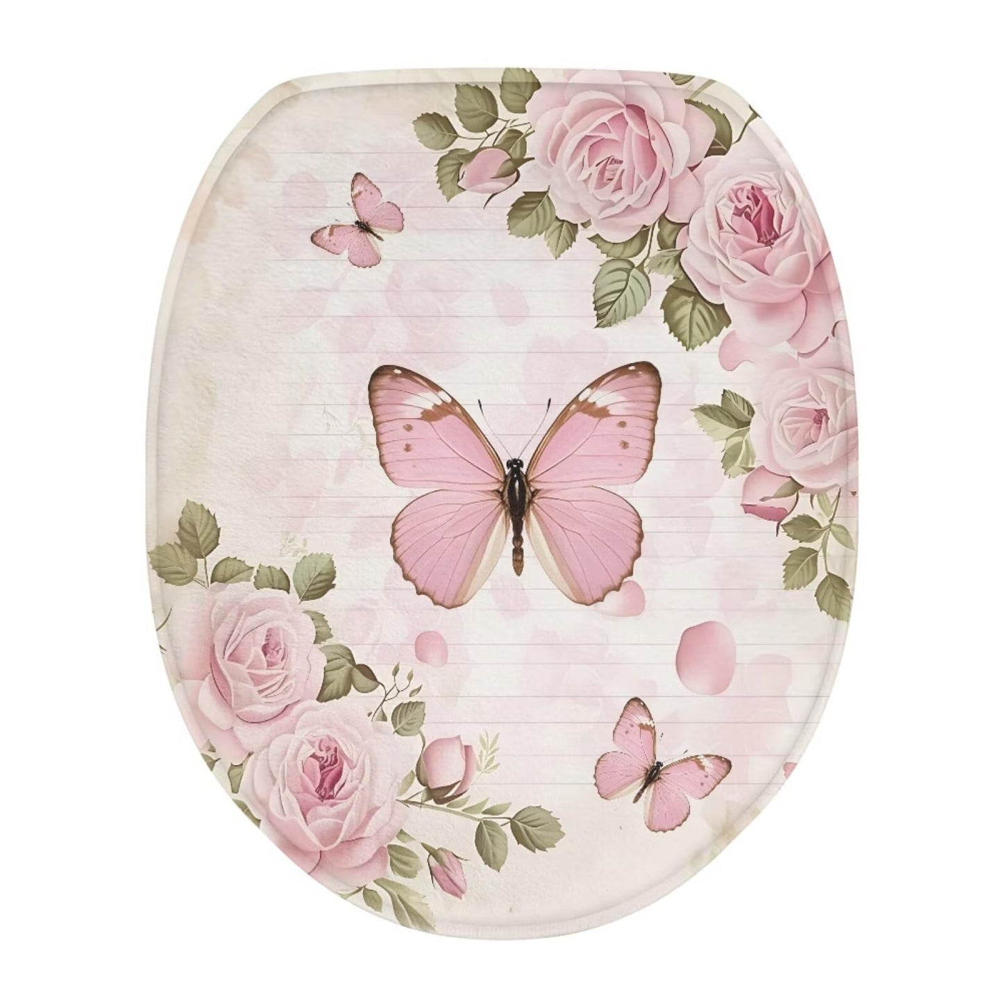 chaqlin Toilet Lid Cover Red Poppy Print Toilet Lid Seat Cover Washable Fabric Set, Novelty Gifts Fits Most Round, Elongated and Oblong Toilets