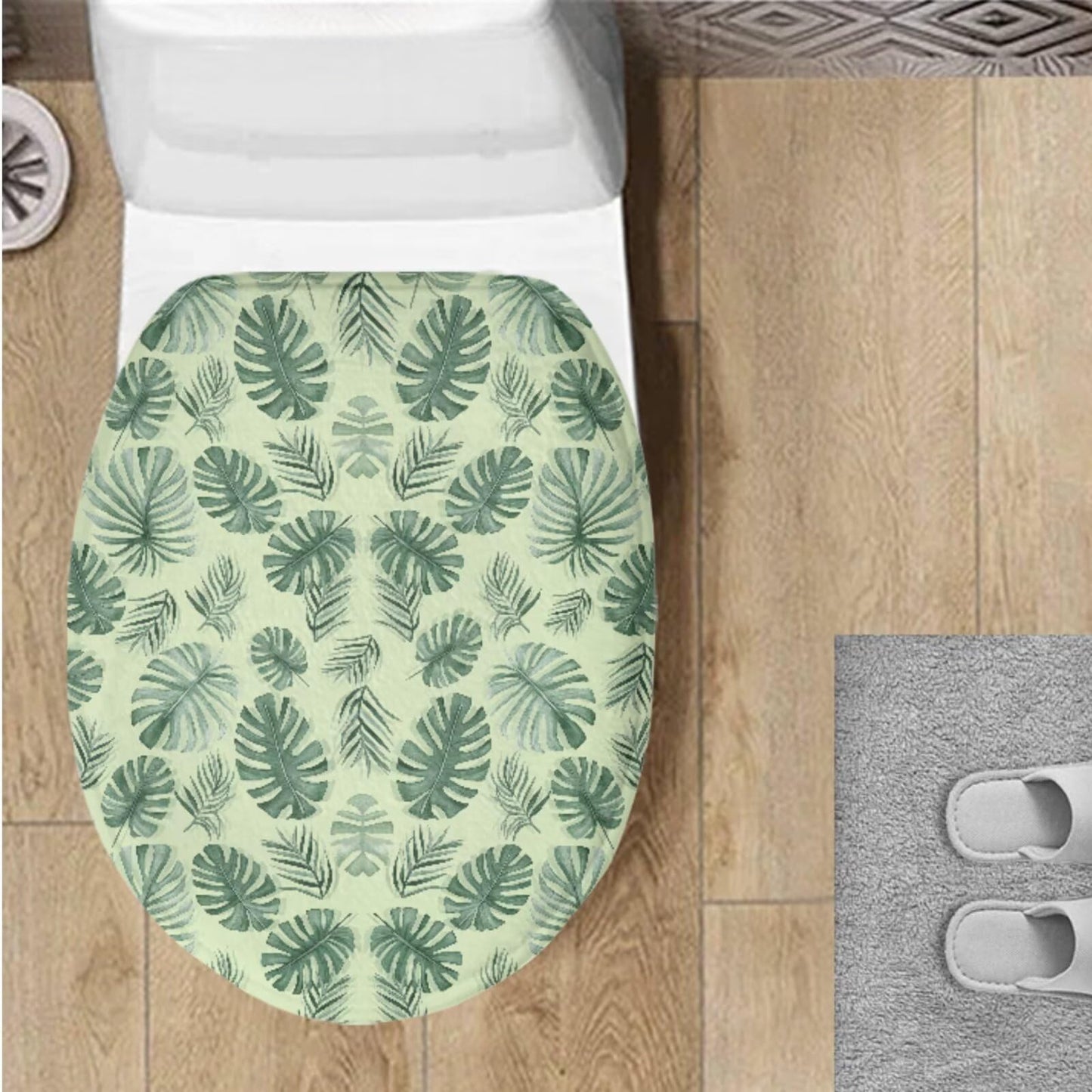 Toilet Lid Cover for Bathroom Water Absorbent Toilet Lid Protector Fits Most Sizes Standard, Round, Elongated and Oblong Lids, Gothic Crow Rose Gray