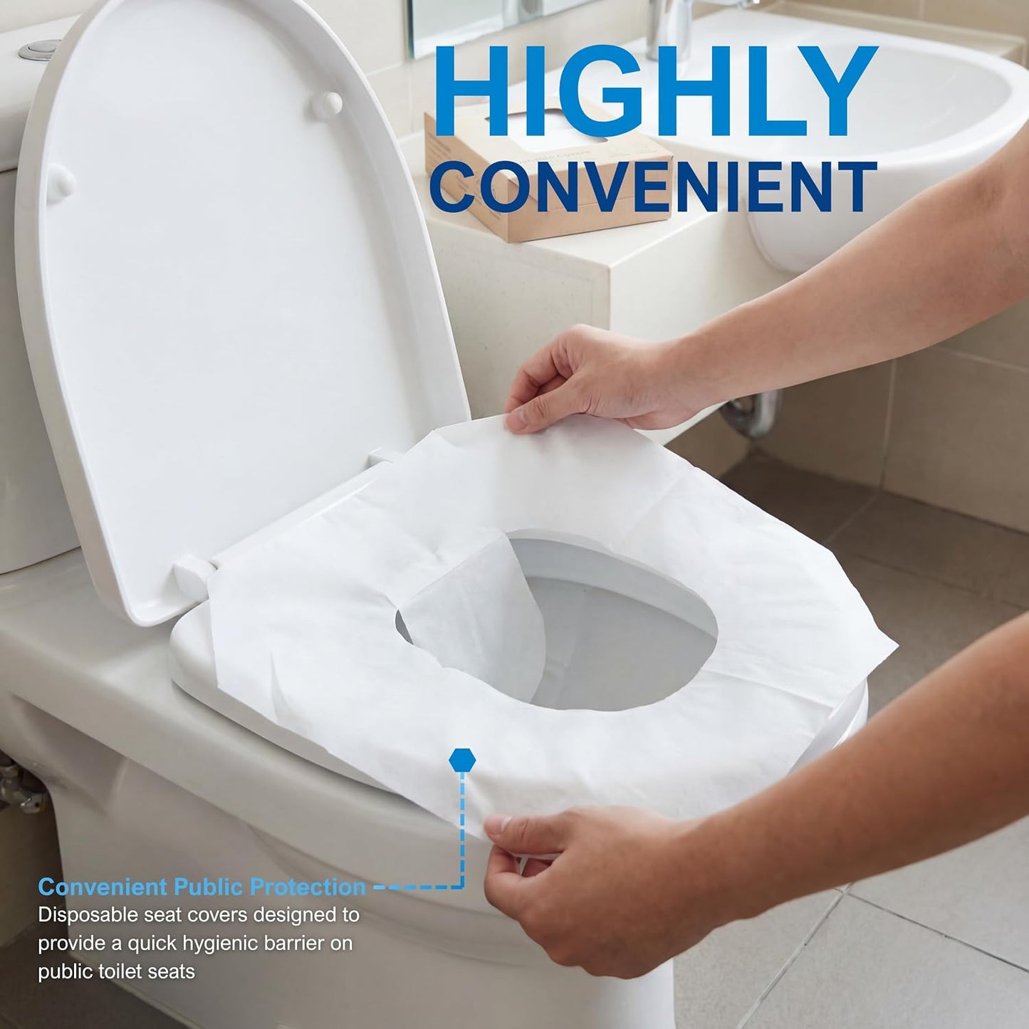 MED PRIDE Disposable Toilet Seat Covers,Flushable,Septic Safe,250 Count