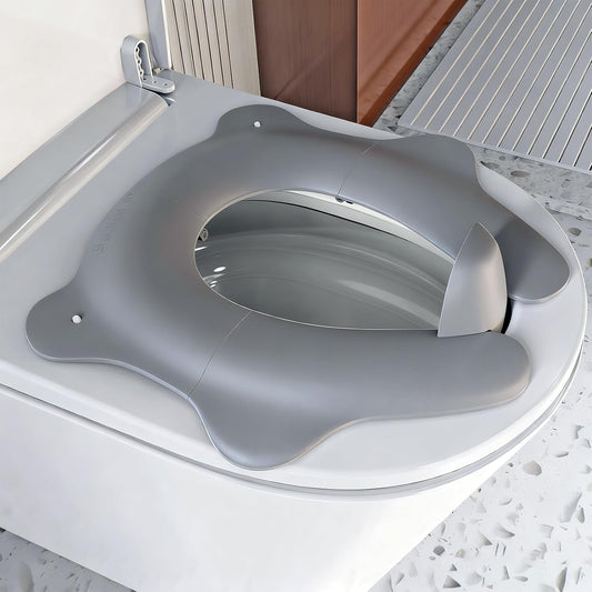 Travel Potty Seat for Toddler, Foldable Portable Potty Seat, BPA-Free Grey | SKYROKU, Fits Round & Oval Toilets, Non-Slip Base, 4 Suction Cups, Splash Guard, Travel Bag Included, Easy-Clean, Lightweight