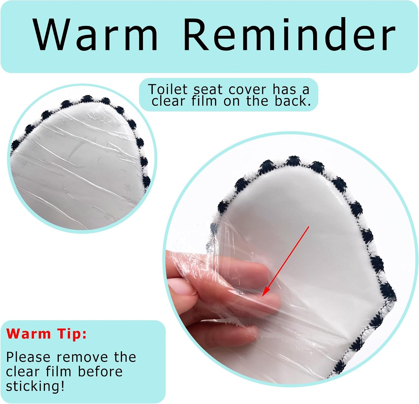 2Pairs Warm Toilet Seat Cover Mat Plush Thick Toilet Seat Padded Non Slip Soft Cushion Washable Bathroom Warmer Static Cling Cover Non Adhesive,Grey