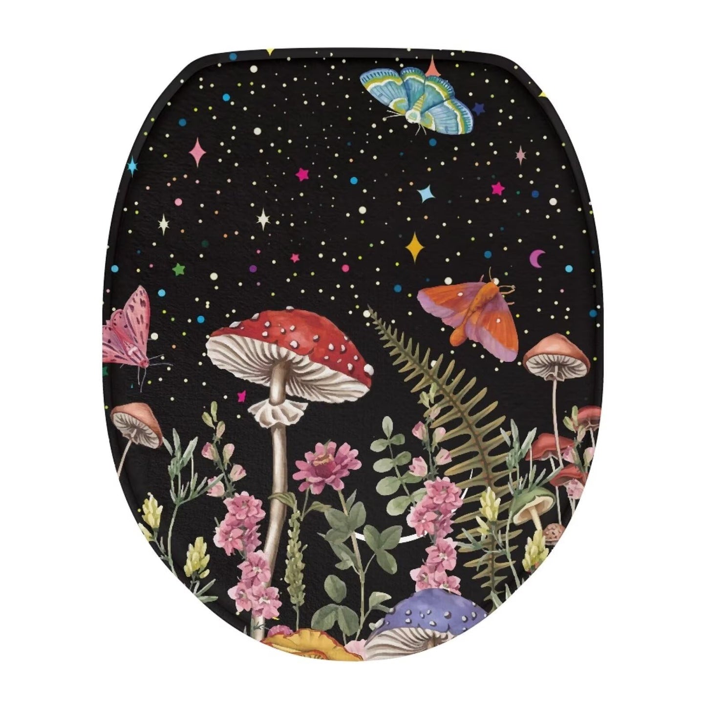 chaqlin Toilet Lid Cover Blue Marble Absorbent Flannel Oval Toilet Seat Covers for Bathroom, Washable Accessories Decor, Stretchable