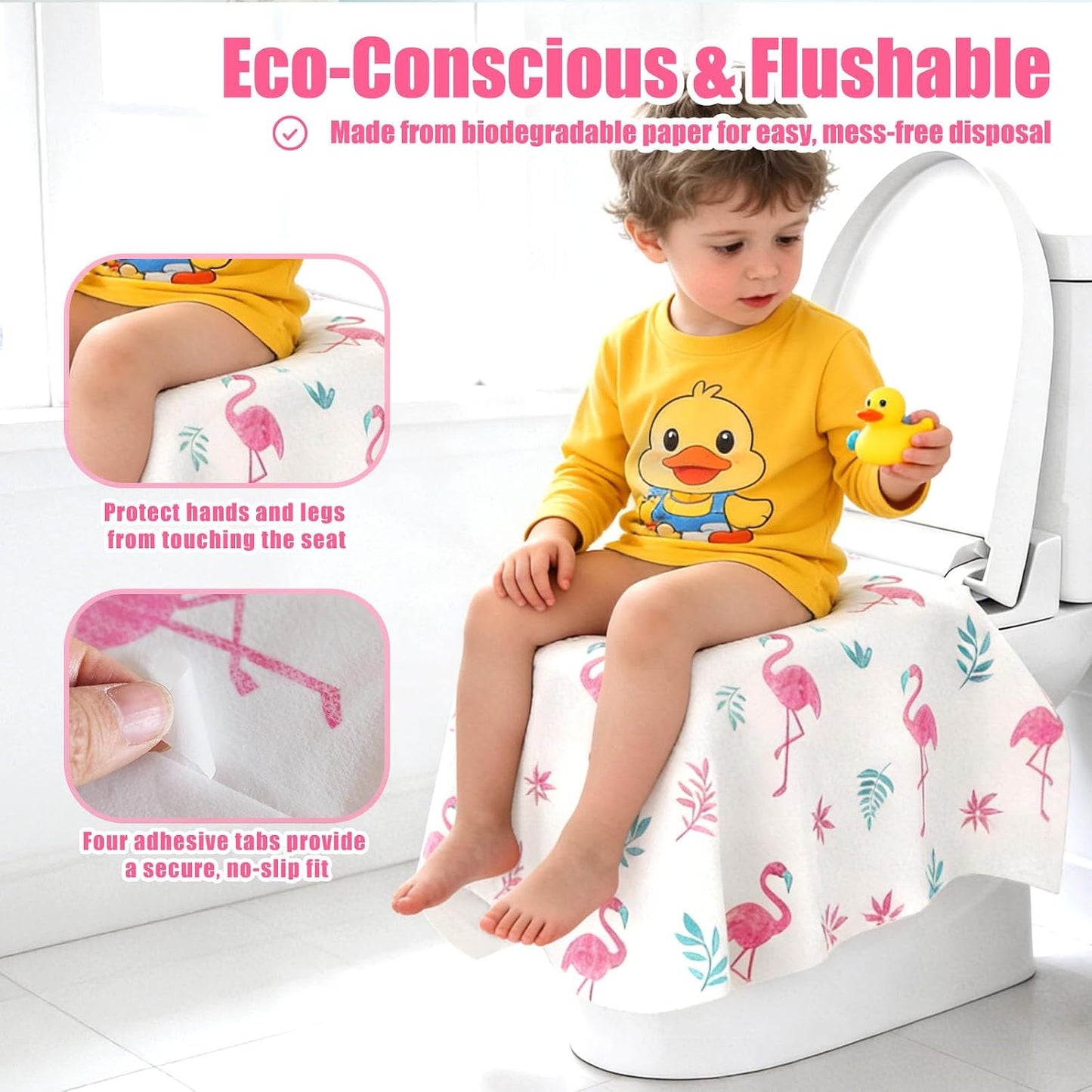 32 Pcs Disposable Toilet Seat Covers for Kids & Toddlers | Hygienic & Convenient Potty Training Seat Covers, Perfect for Travel & Public Restrooms