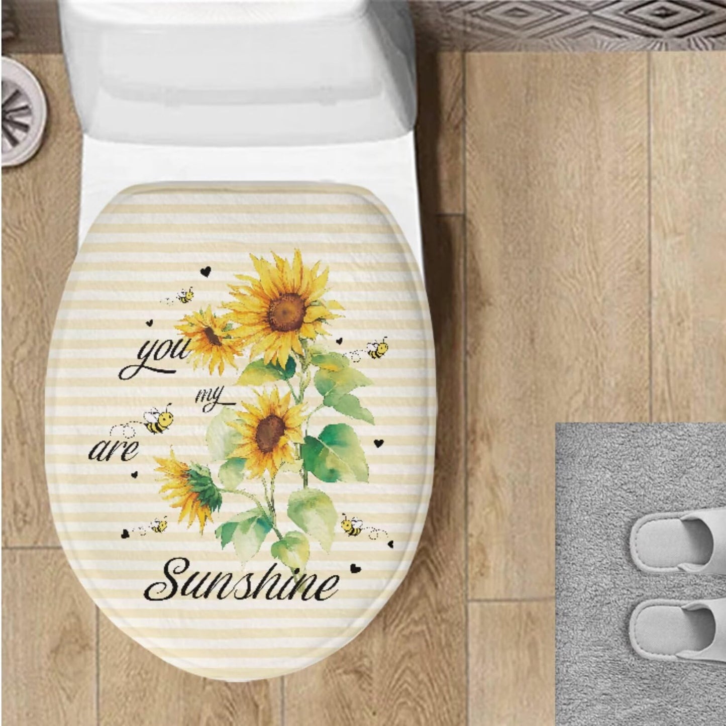 Toilet Lid Cover for Bathroom Water Absorbent Toilet Lid Protector Fits Most Sizes Standard, Round, Elongated and Oblong Lids, Gothic Crow Rose Gray
