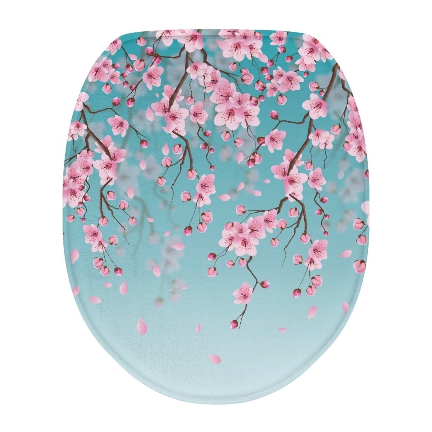 chaqlin Toilet Lid Cover Red Poppy Print Toilet Lid Seat Cover Washable Fabric Set, Novelty Gifts Fits Most Round, Elongated and Oblong Toilets