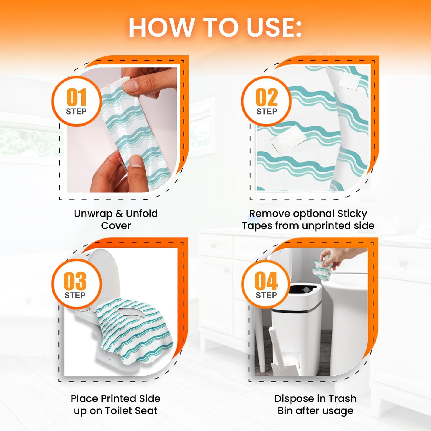 20 XL Toilet Seat Covers Disposable, Kids & Adults Travel Pack | Individually Wrapped, Waterproof, Potty Training, Toddler Liners, Travel Use