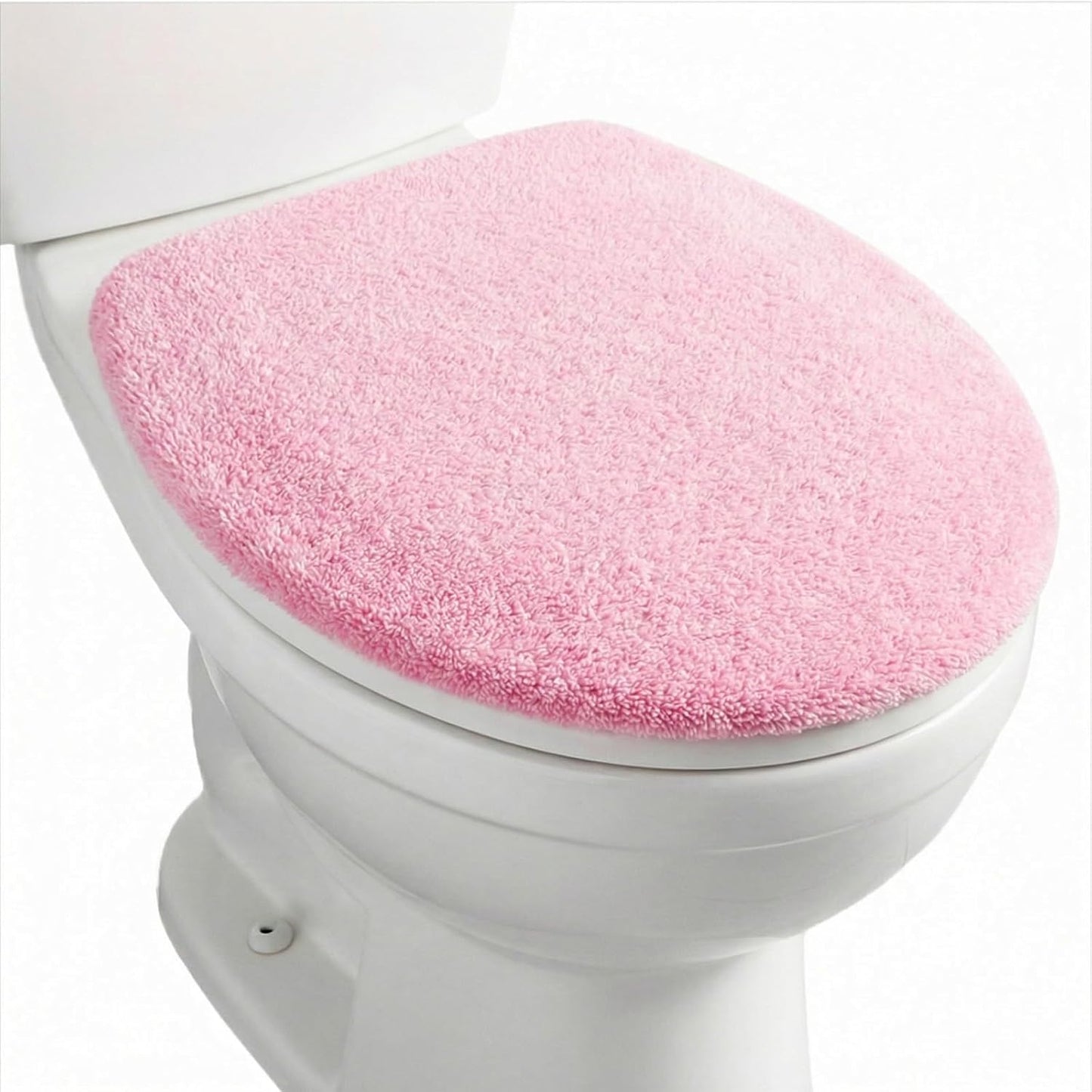 Microfiber Toilet Lid Cover, Non-Slip Soft Toilet Cover Adjustable Toilets Seat Covers Absorbent Machine Washable Covers Elastic Fits Most Round Elongated Toilets Bathroom Decor