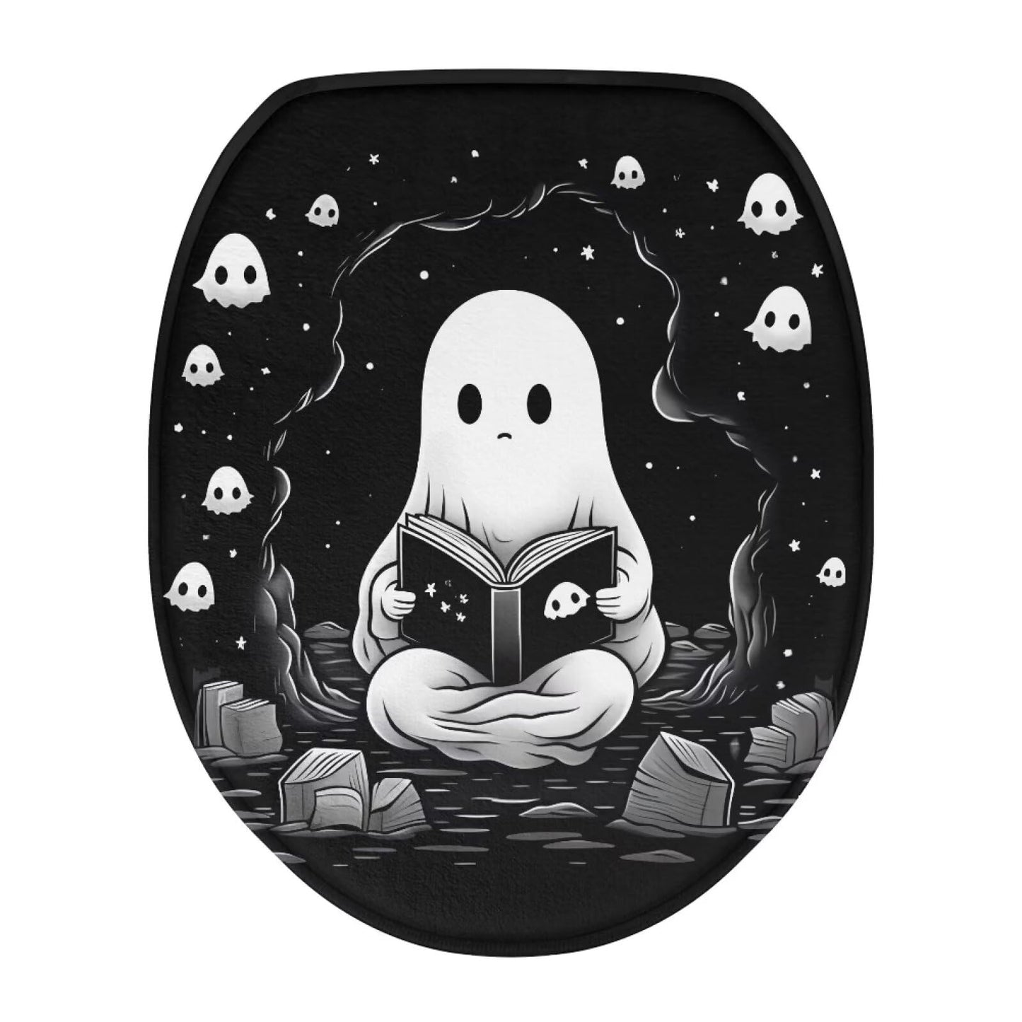 Purple Gothic Cat Toilet Lid Cover Elongated Toilet Seat Lid Covers Replacement Universal Toilet Seat Cover Fits Accessories Decor Soft Toilet Protector Cover Fits Most Toilet Lids-1