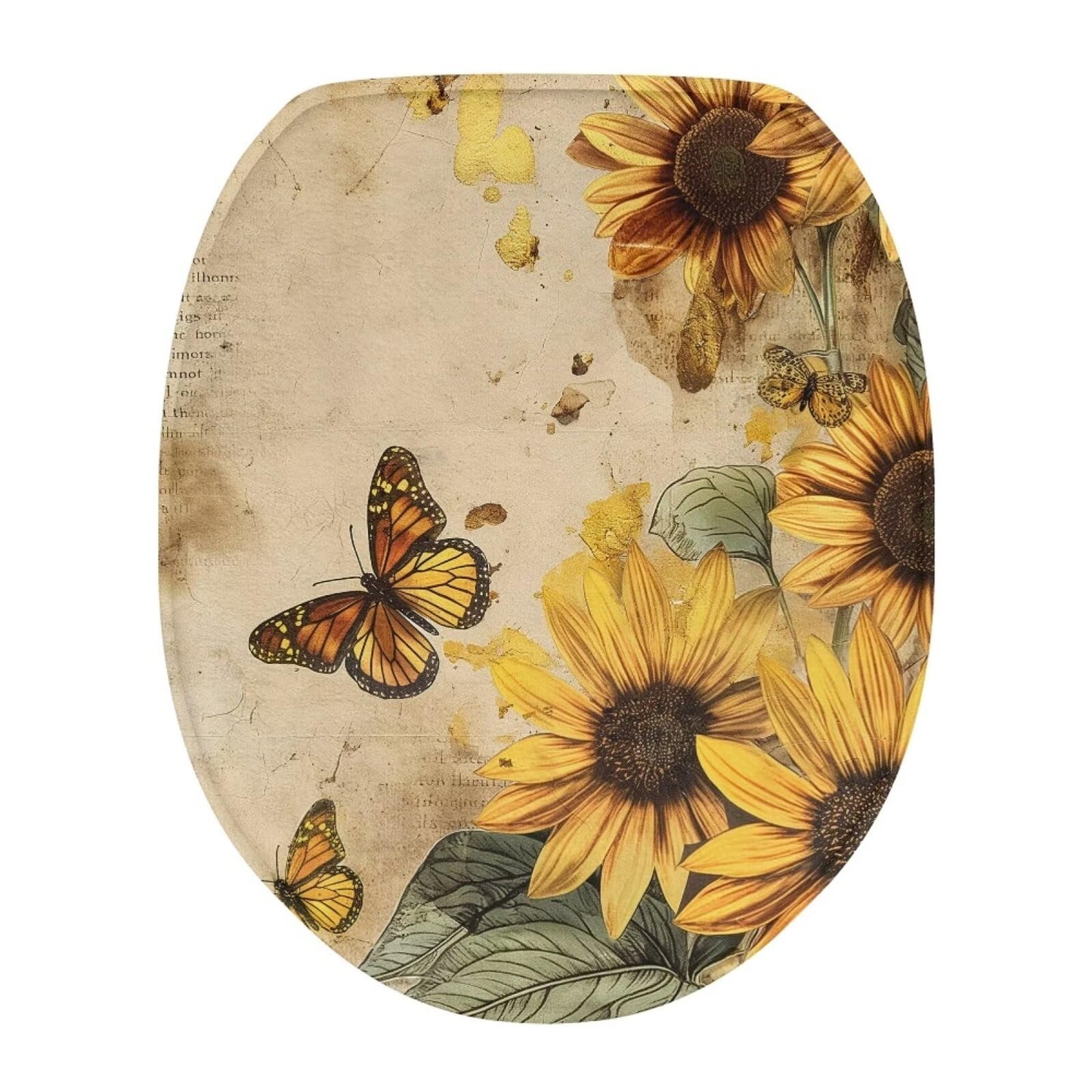 chaqlin Toilet Lid Cover Red Poppy Print Toilet Lid Seat Cover Washable Fabric Set, Novelty Gifts Fits Most Round, Elongated and Oblong Toilets