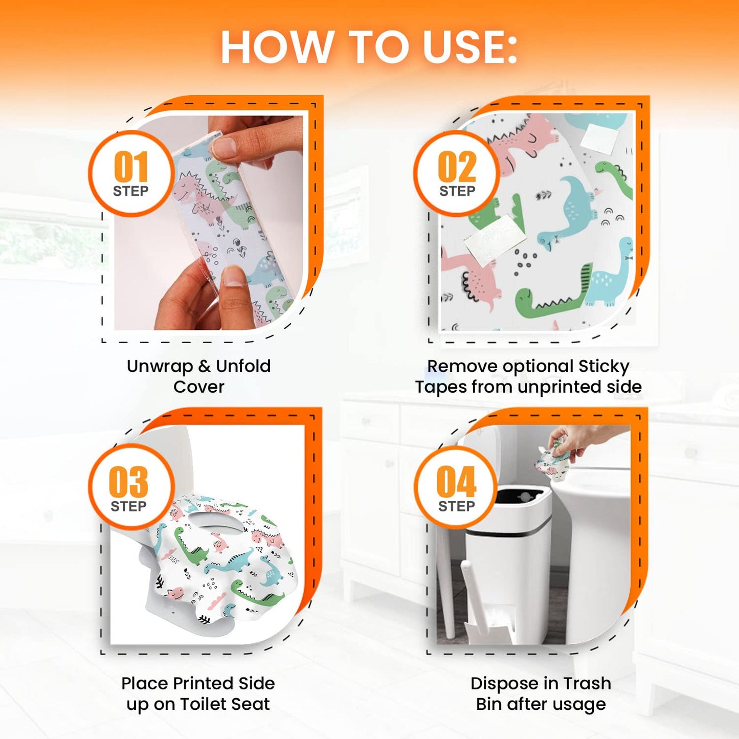 20 XL Toilet Seat Covers Disposable, Kids & Adults Travel Pack | Individually Wrapped, Waterproof, Potty Training, Toddler Liners, Travel Use