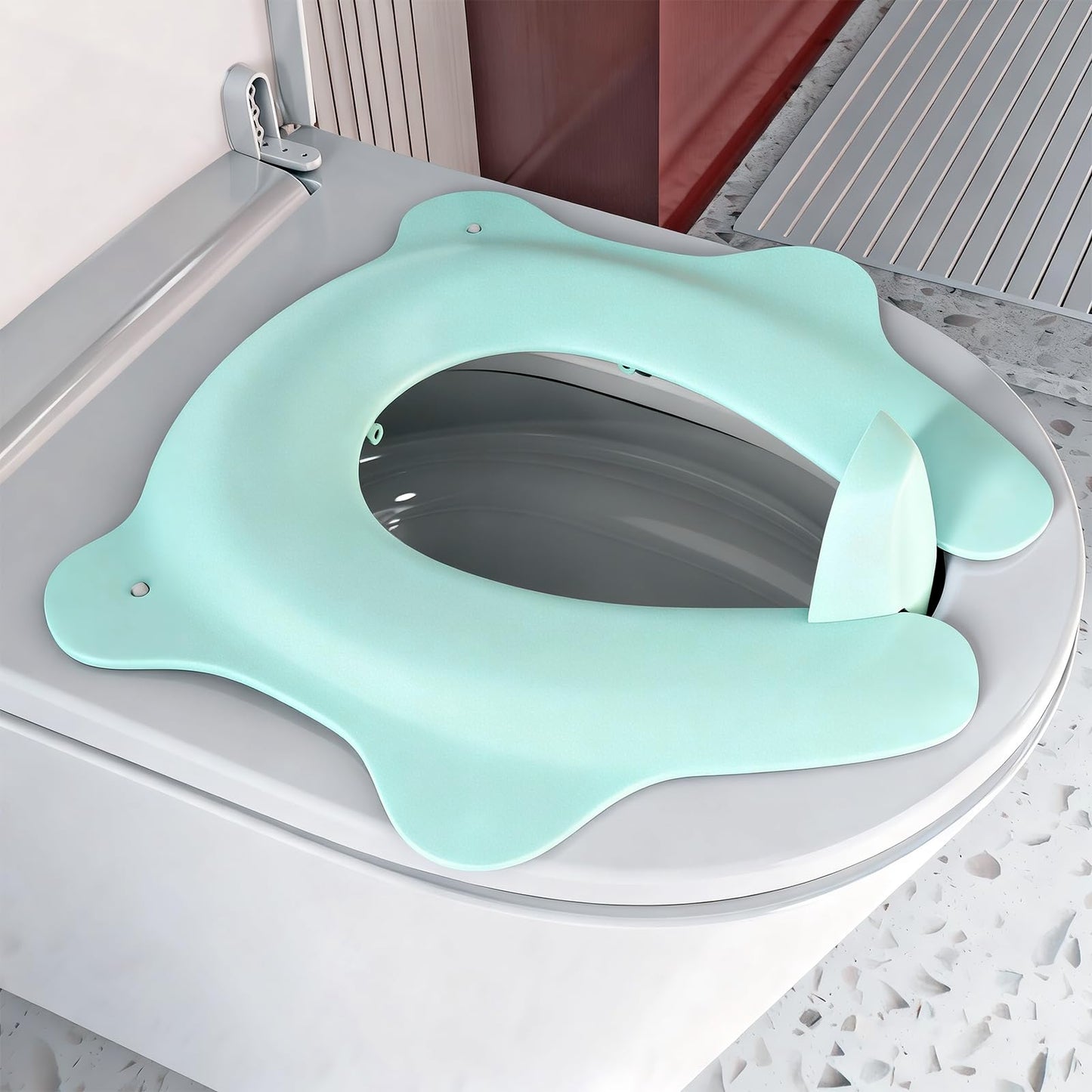 Travel Potty Seat for Toddler, Foldable Portable Potty Seat, BPA-Free Blue | SKYROKU, Fits Round & Oval Toilets, Non-Slip Base, 4 Suction Cups, Splash Guard, Travel Bag Included, Easy-Clean, Lightweight