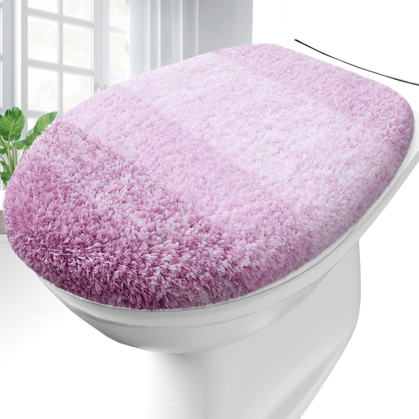 OLANLY Soft Microfiber Bathroom Toilet Lid Cover, 17.5x15, Gray | Machine Washable Seat Covers, Stays in Place Rubber Backing, Fits Most Round, Elongated and Oblong Lids, Accessories Decor