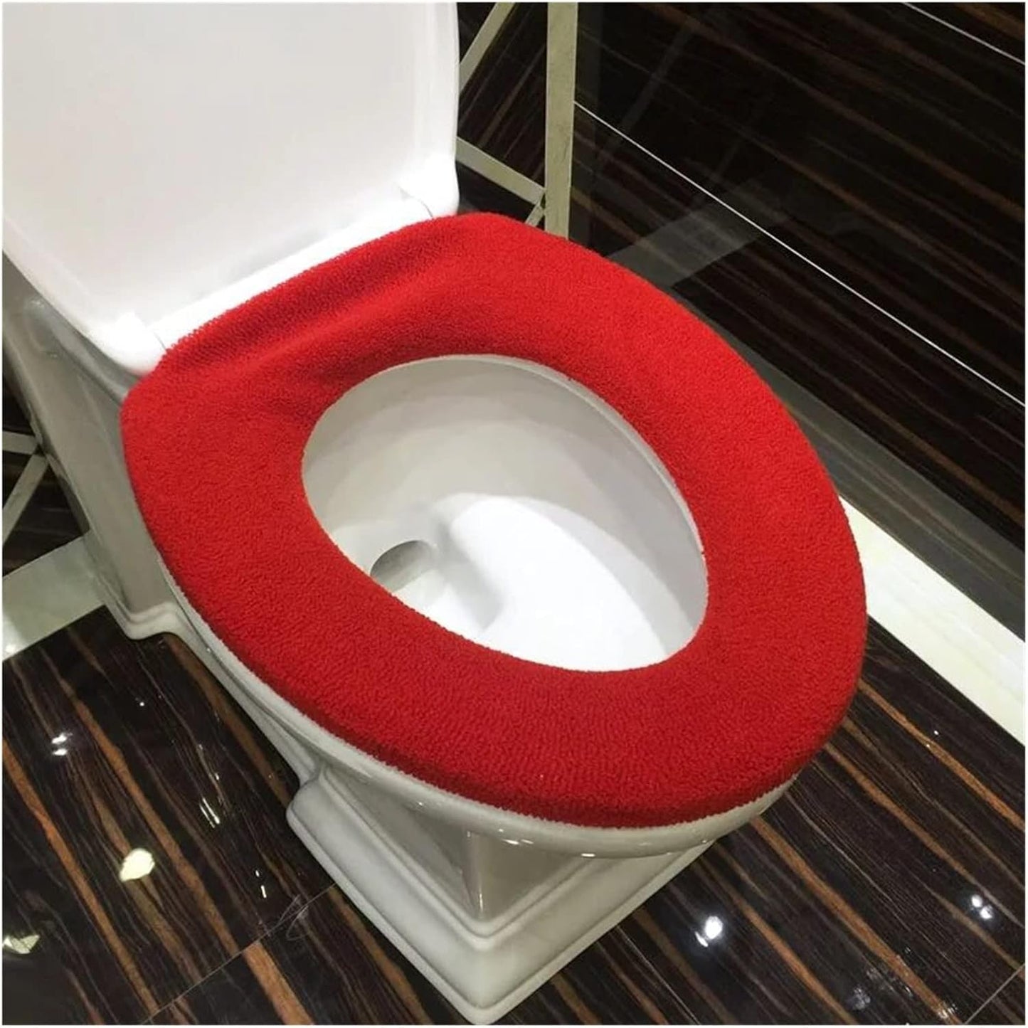 Comfortable Soft Multicolor Bathroom Toilet Set Thickening Washable Toilet Seats Cover Toilet Mat Winter Warm O Ring Potty Sets (Color : White)