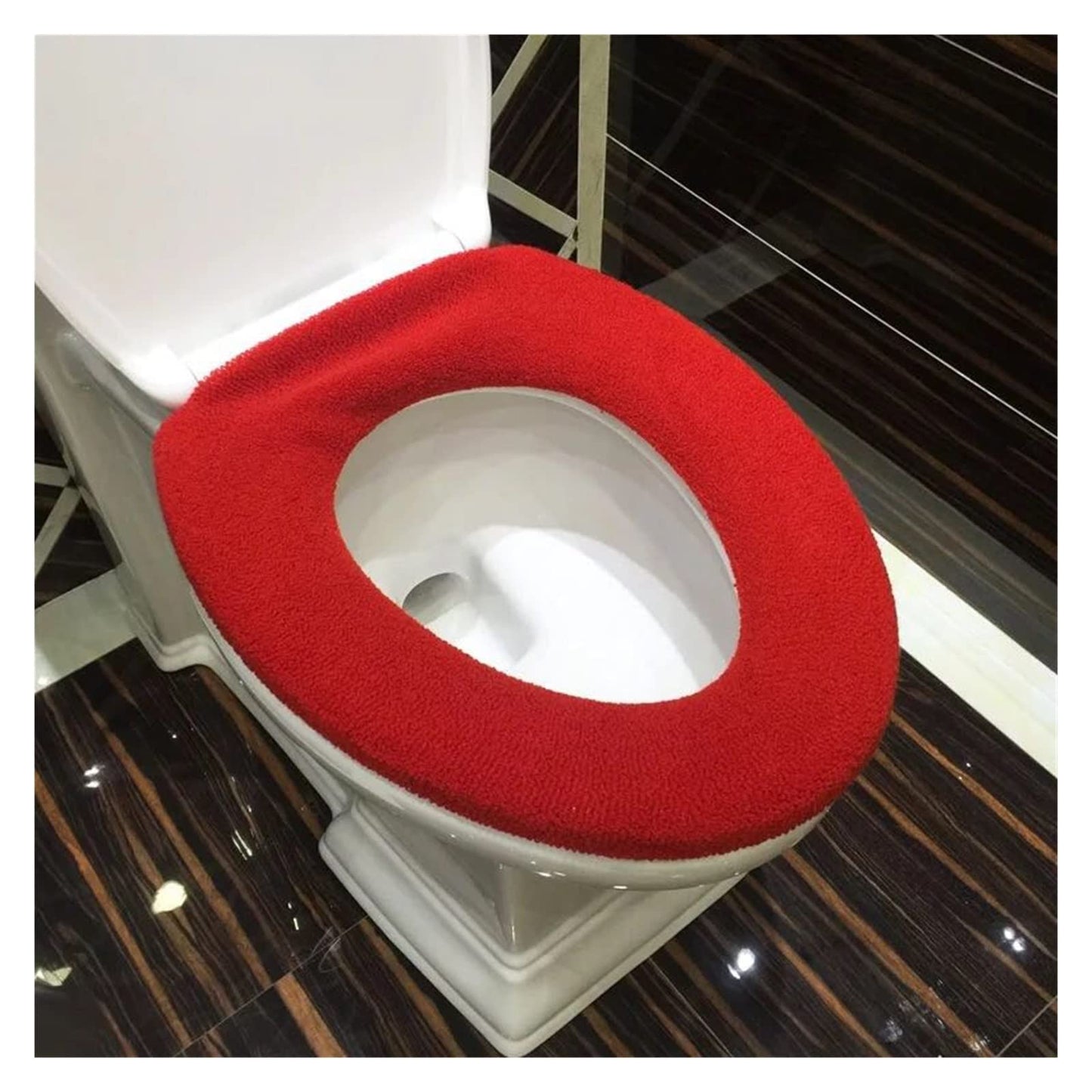 Comfortable Soft Multicolor Bathroom Toilet Set Thickening Washable Toilet Seats Cover Toilet Mat Winter Warm O Ring Potty Sets (Color : White)