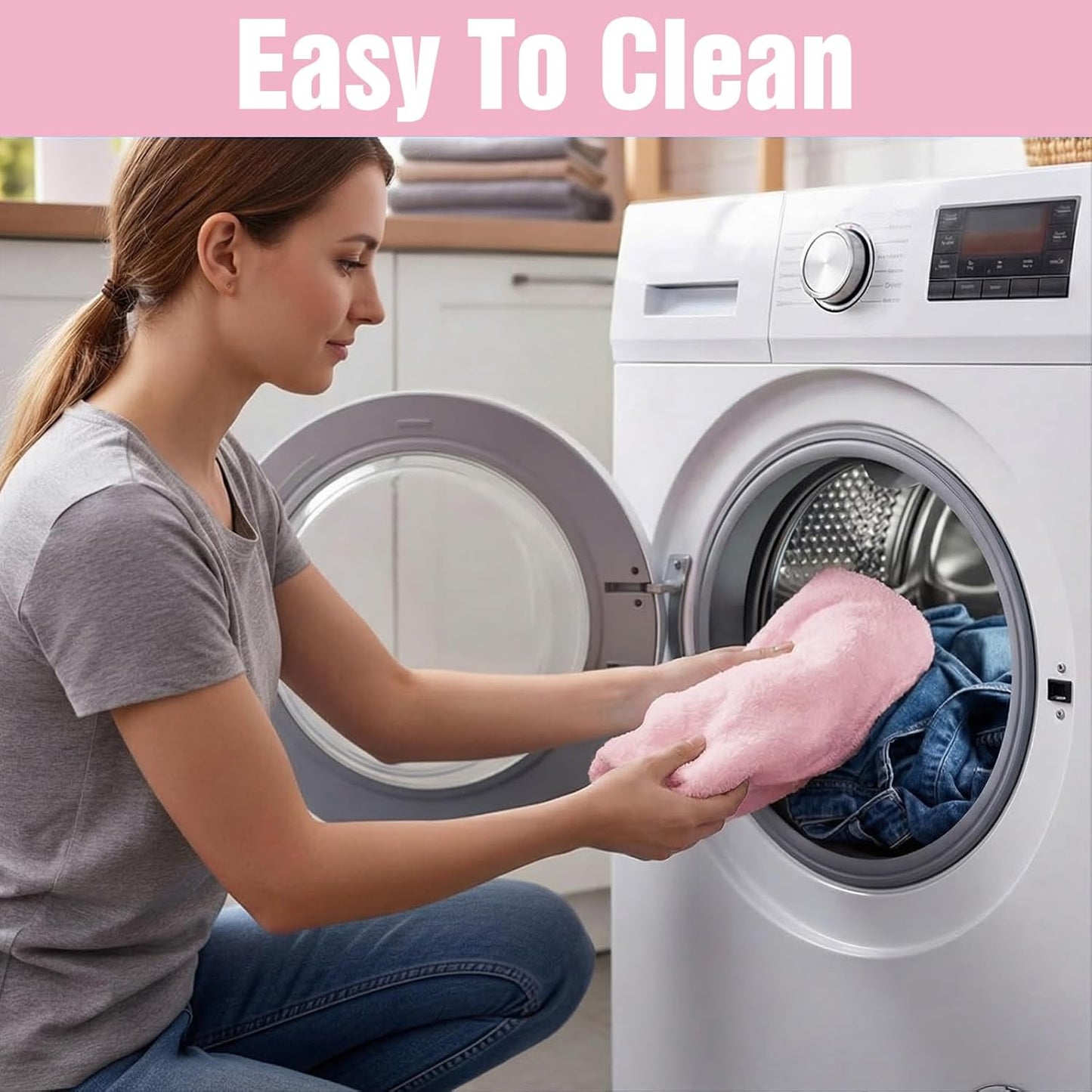 Microfiber Toilet Lid Cover, Non-Slip Soft Toilet Cover Adjustable Toilets Seat Covers Absorbent Machine Washable Covers Elastic Fits Most Round Elongated Toilets Bathroom Decor