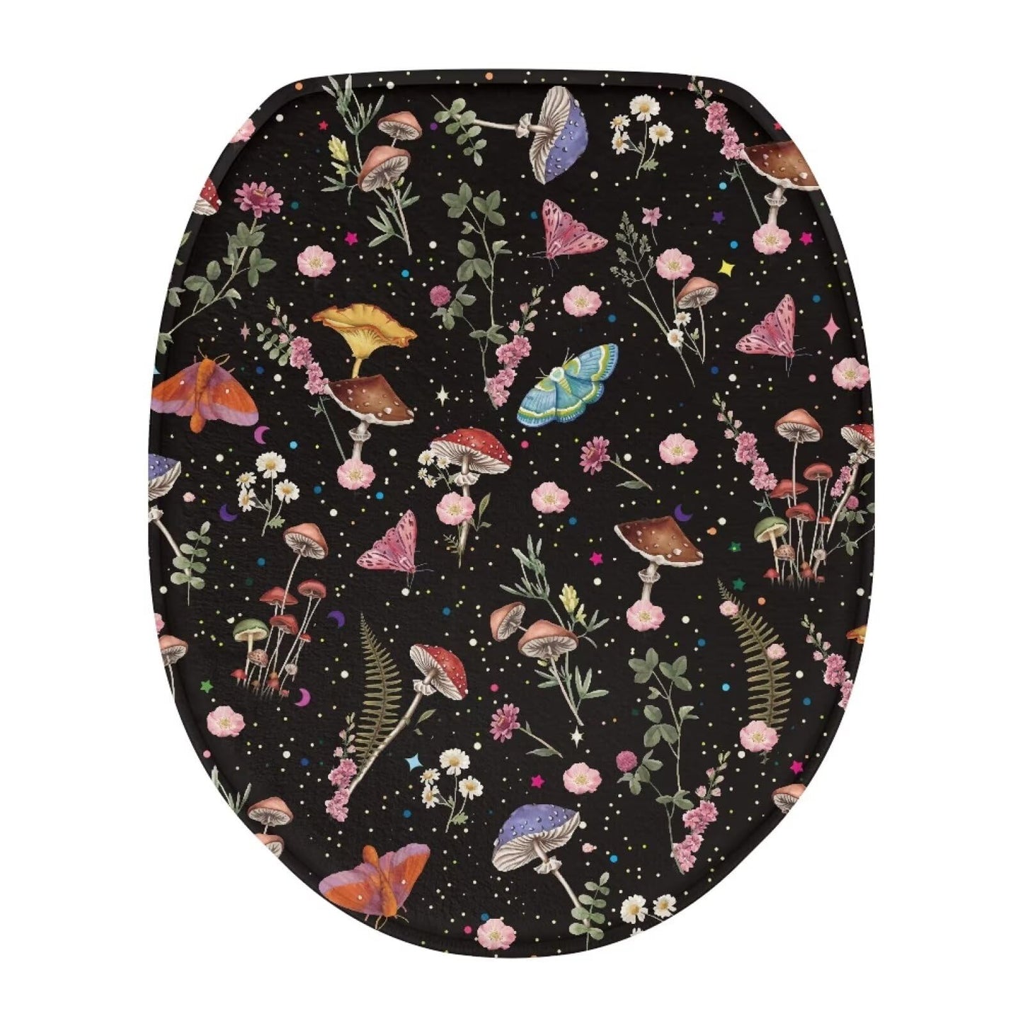 Purple Gothic Cat Toilet Lid Cover Elongated Toilet Seat Lid Covers Replacement Universal Toilet Seat Cover Fits Accessories Decor Soft Toilet Protector Cover Fits Most Toilet Lids-1