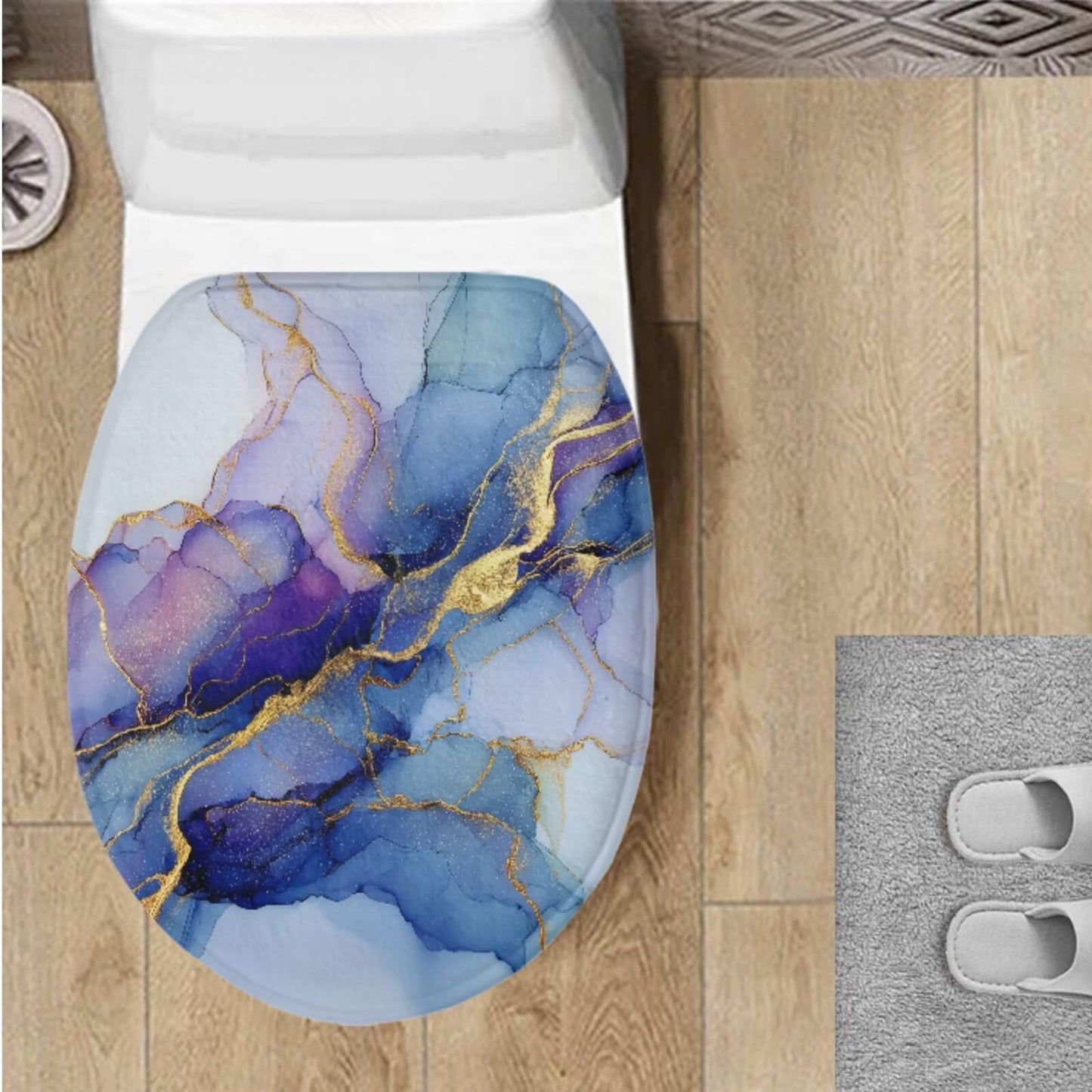 Toilet Lid Cover for Bathroom Water Absorbent Toilet Lid Protector Fits Most Sizes Standard, Round, Elongated and Oblong Lids, Gothic Crow Rose Gray