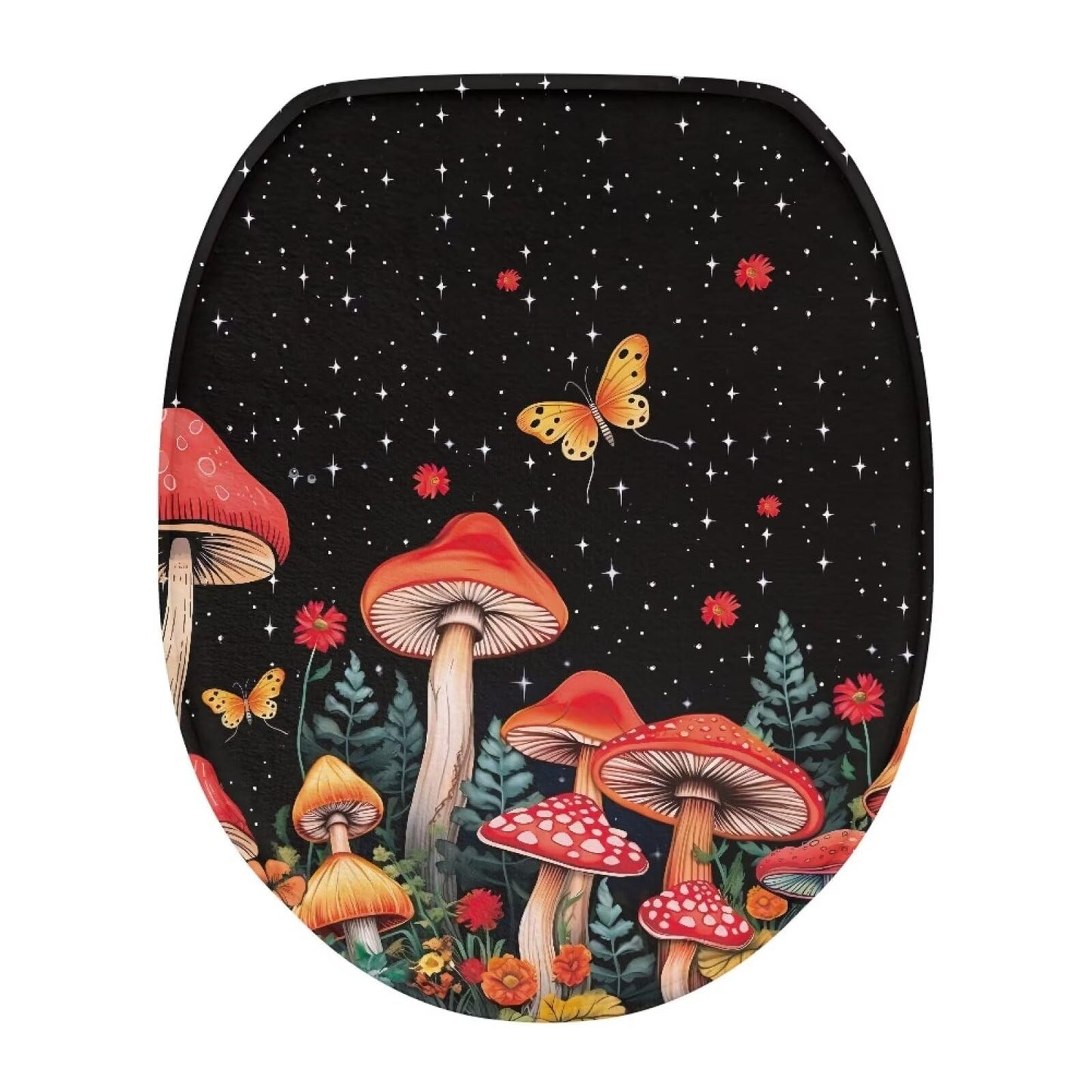 Purple Gothic Cat Toilet Lid Cover Elongated Toilet Seat Lid Covers Replacement Universal Toilet Seat Cover Fits Accessories Decor Soft Toilet Protector Cover Fits Most Toilet Lids-1