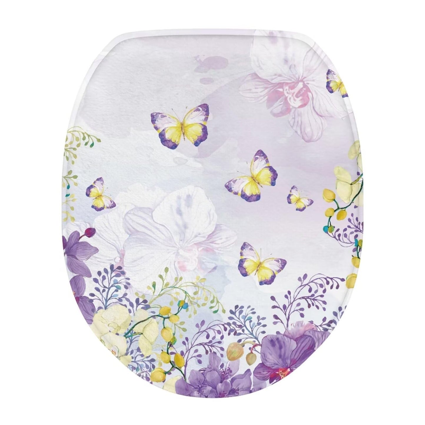 Purple Gothic Cat Toilet Lid Cover Elongated Toilet Seat Lid Covers Replacement Universal Toilet Seat Cover Fits Accessories Decor Soft Toilet Protector Cover Fits Most Toilet Lids-1
