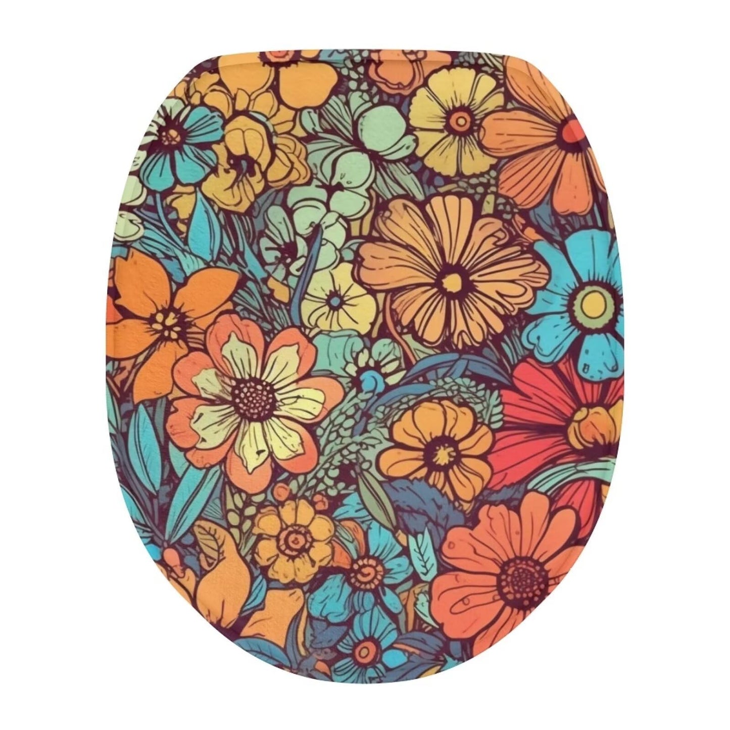 Purple Gothic Cat Toilet Lid Cover Elongated Toilet Seat Lid Covers Replacement Universal Toilet Seat Cover Fits Accessories Decor Soft Toilet Protector Cover Fits Most Toilet Lids-1