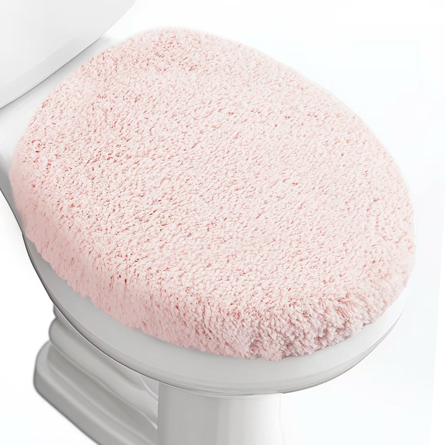 Soft Microfiber Toilet Seat Cover 17.5" x 15" Machine Washable | Solid Toilet Lid Cover Adjustable Rubber Backing Fits Most 16 -17.5" L x 14-16" W Round Oblong and Elongated Toilet Seat