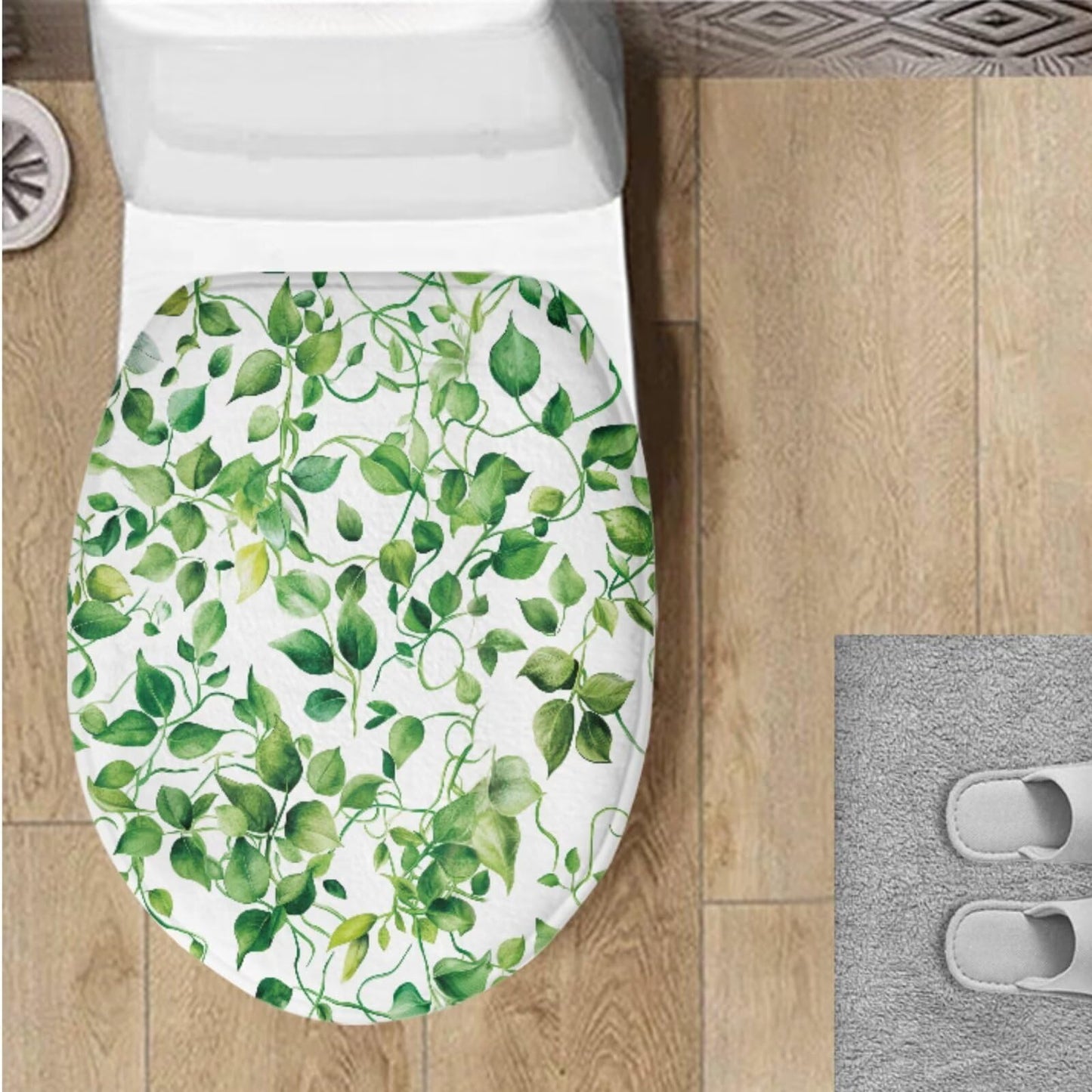 Toilet Lid Cover for Bathroom Water Absorbent Toilet Lid Protector Fits Most Sizes Standard, Round, Elongated and Oblong Lids, Gothic Crow Rose Gray