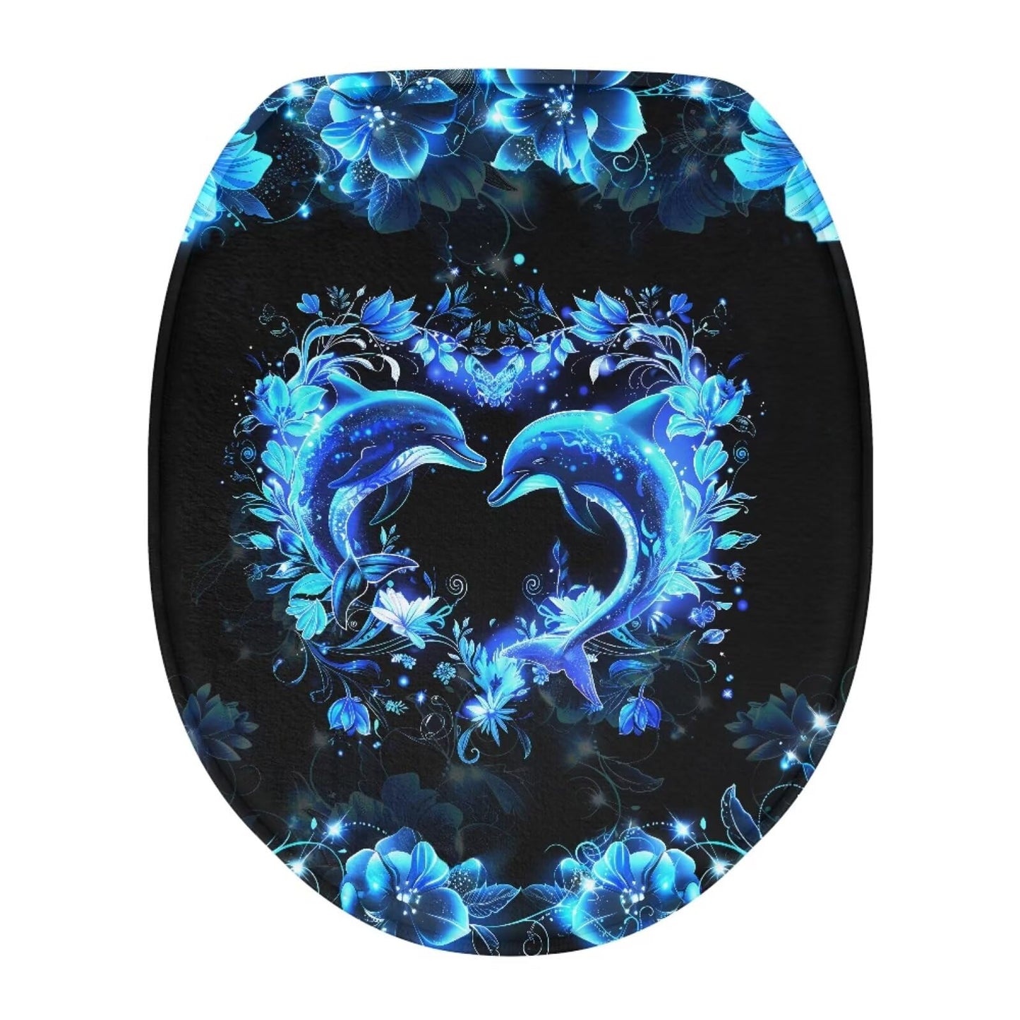 Hummingbird Flower Toilet Lid Covers for Bathroom Hummingbird Flower Toilet Seat Cushion Cover Elongated Reusable Replacement Fabric Elastic Washable Dust Covers