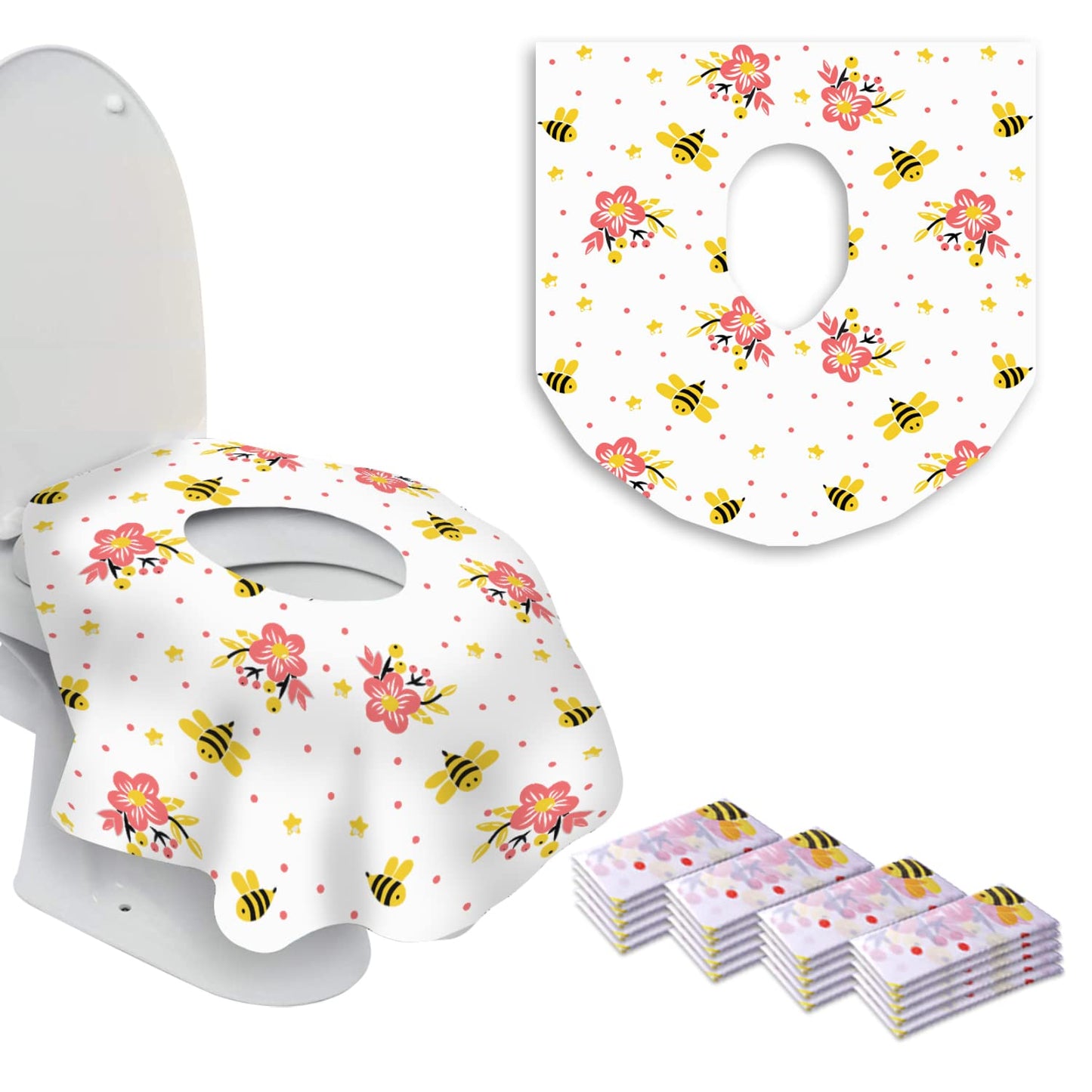 20 XL Toilet Seat Covers Disposable, Kids & Adults Travel Pack | Individually Wrapped, Waterproof, Potty Training, Toddler Liners, Travel Use
