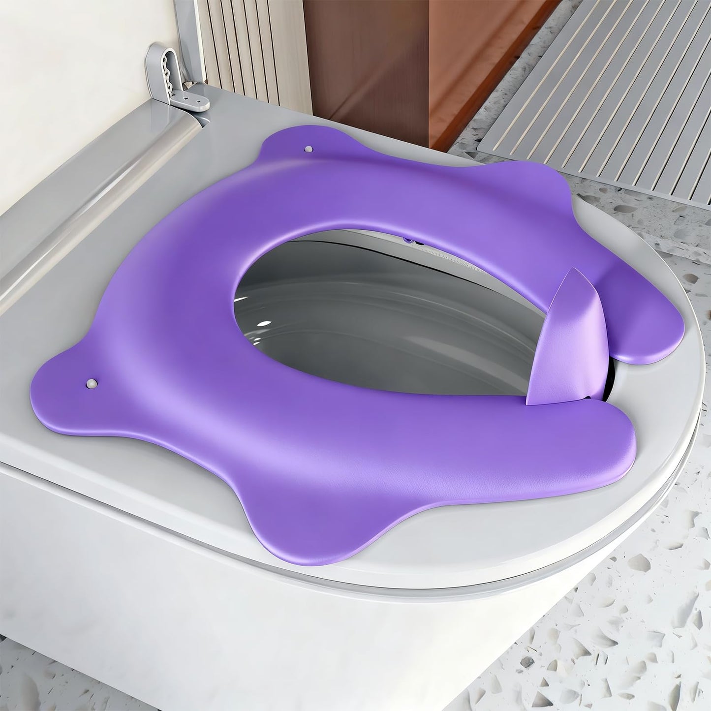 Travel Potty Seat for Toddler, Foldable Portable Potty Seat, BPA-Free Blue | SKYROKU, Fits Round & Oval Toilets, Non-Slip Base, 4 Suction Cups, Splash Guard, Travel Bag Included, Easy-Clean, Lightweight