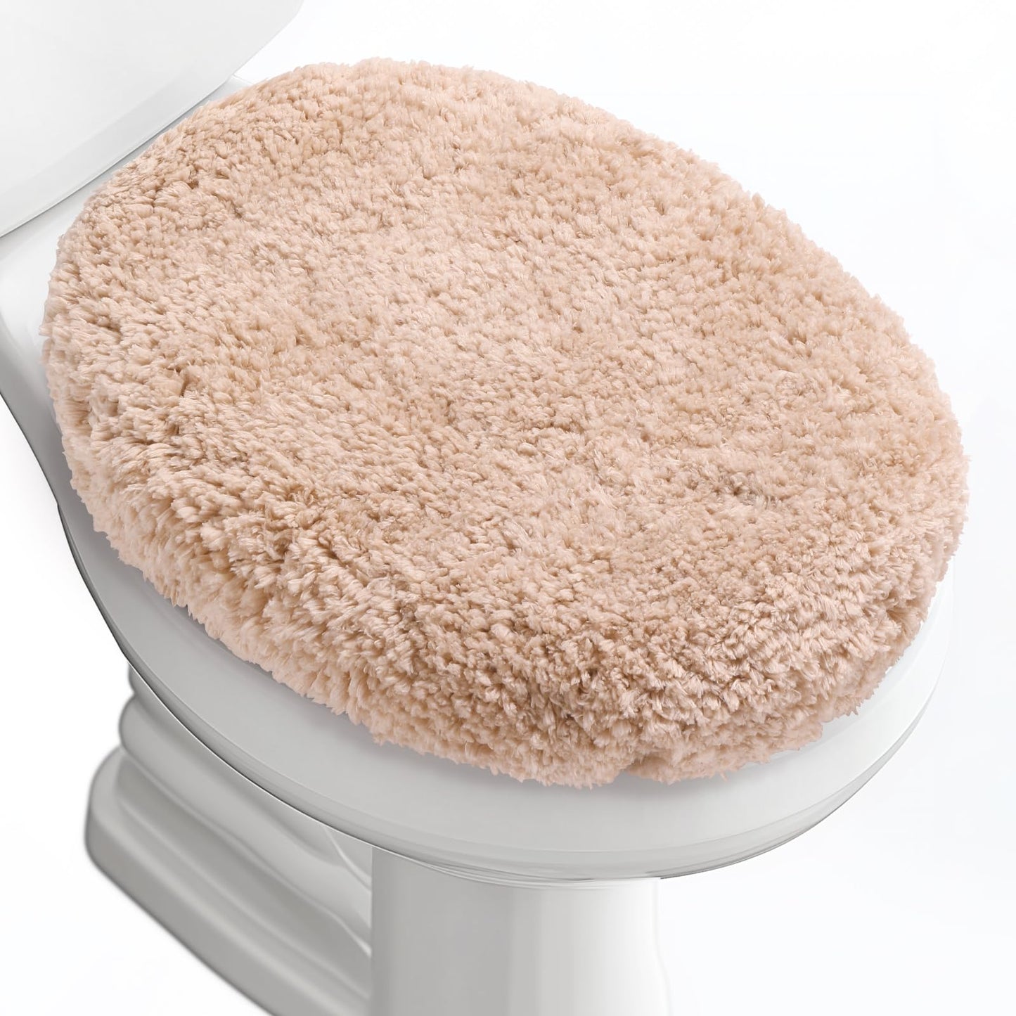 Soft Microfiber Toilet Seat Cover 17.5" x 15" Machine Washable | Solid Toilet Lid Cover Adjustable Rubber Backing Fits Most 16 -17.5" L x 14-16" W Round Oblong and Elongated Toilet Seat