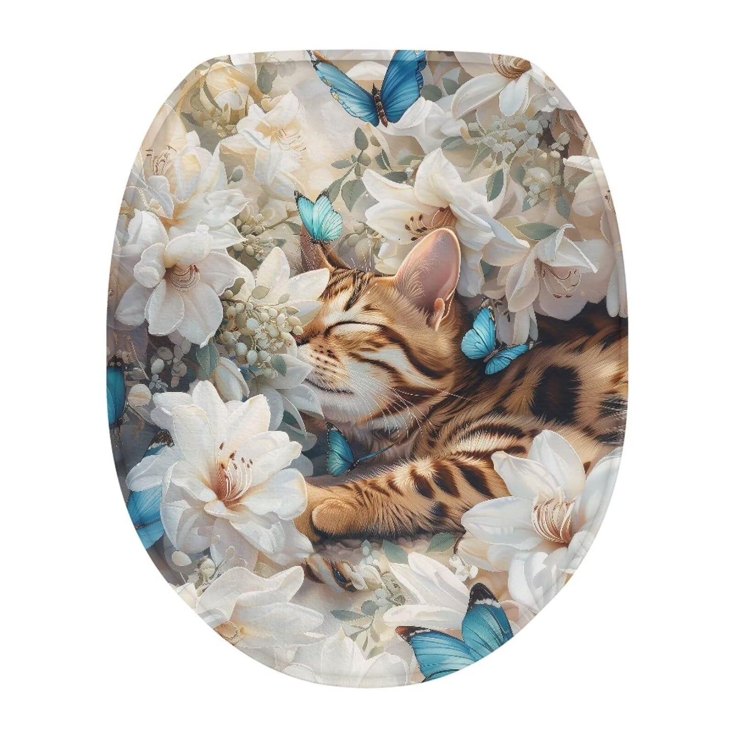 chaqlin Sea Turtle Floral Print Toilet Seat Covers for Bathroom Easy to Clean Toilet Lid Cover Bathroom Decoration Accessories Seat Covers Fits Most Toilets