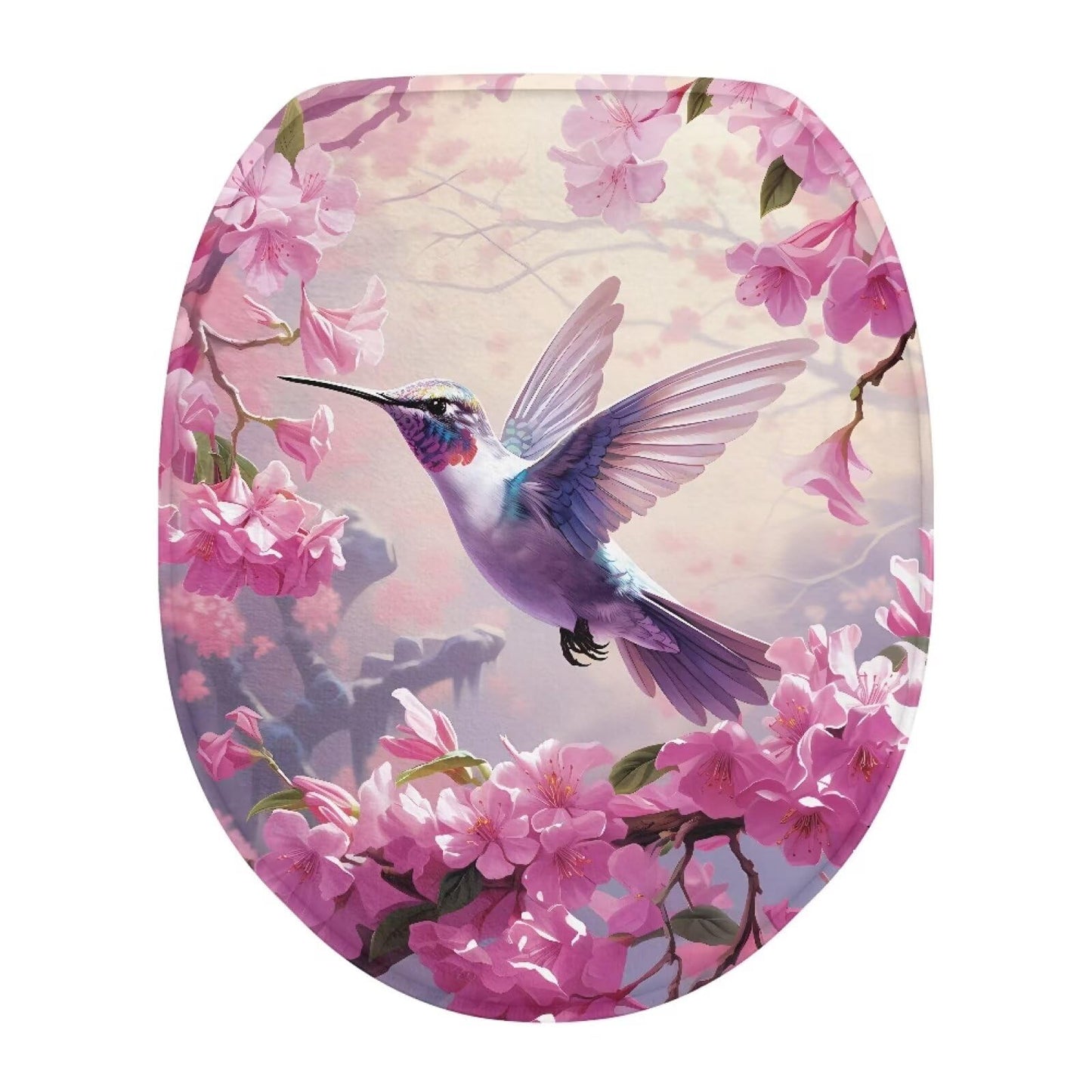chaqlin Toilet Lid Cover Blue Marble Absorbent Flannel Oval Toilet Seat Covers for Bathroom, Washable Accessories Decor, Stretchable