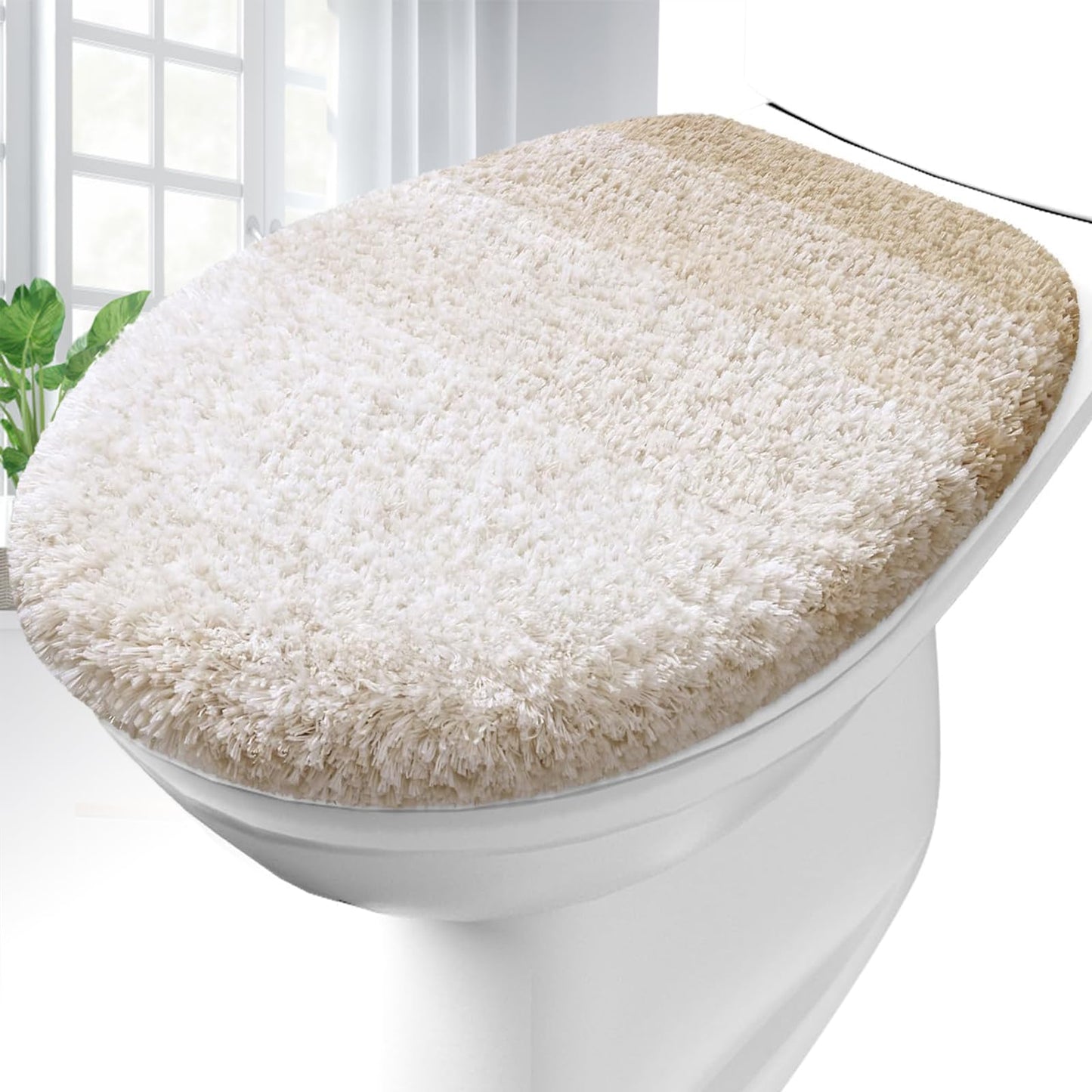 OLANLY Soft Microfiber Bathroom Toilet Lid Cover, 17.5x15, Gray | Machine Washable Seat Covers, Stays in Place Rubber Backing, Fits Most Round, Elongated and Oblong Lids, Accessories Decor
