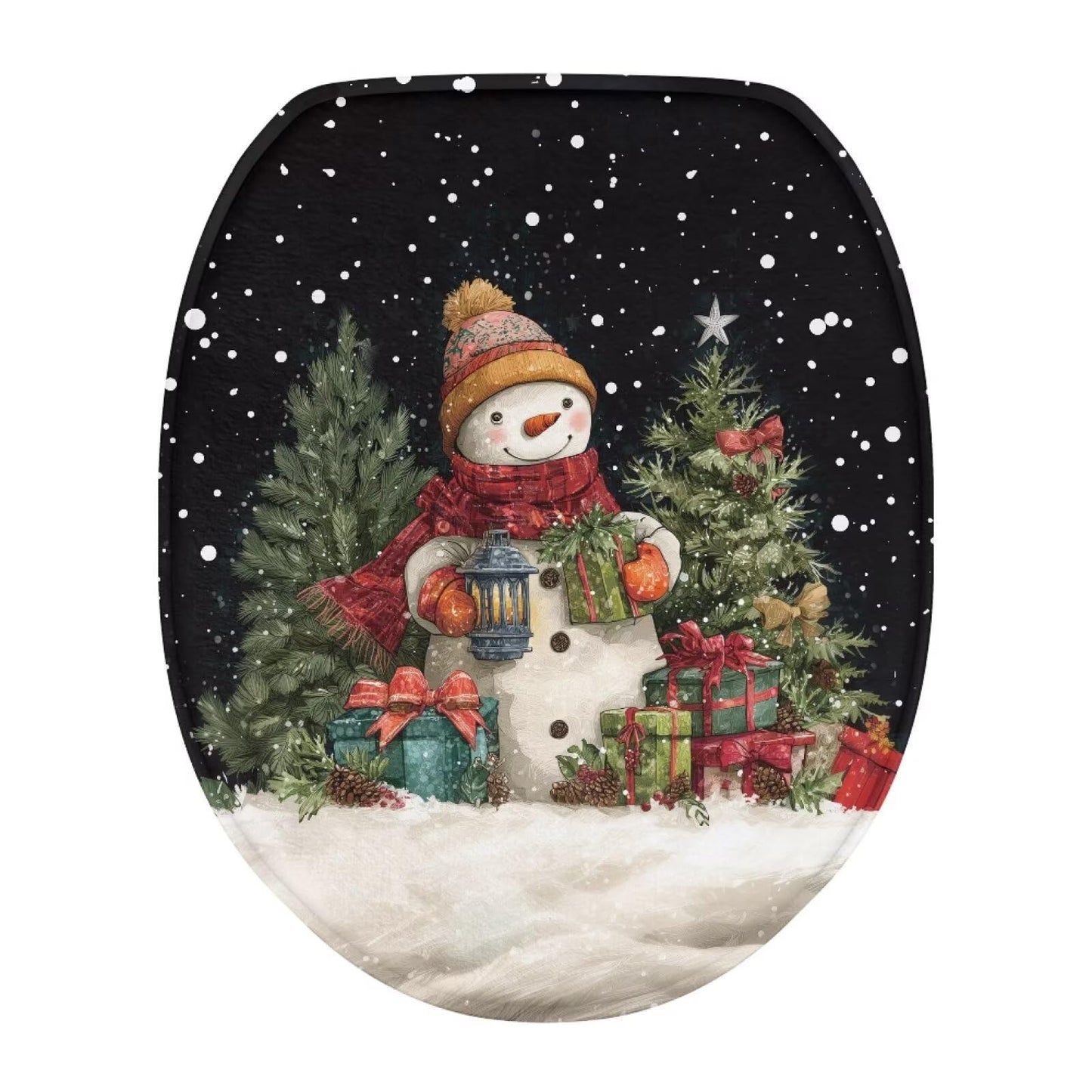 Dinosaur Toilet Lid Cover, Comfortable Dustproof and Reusable Toilet Seat Cover, Flannel Soft Bathroom Accessories Toilet Lid Cover