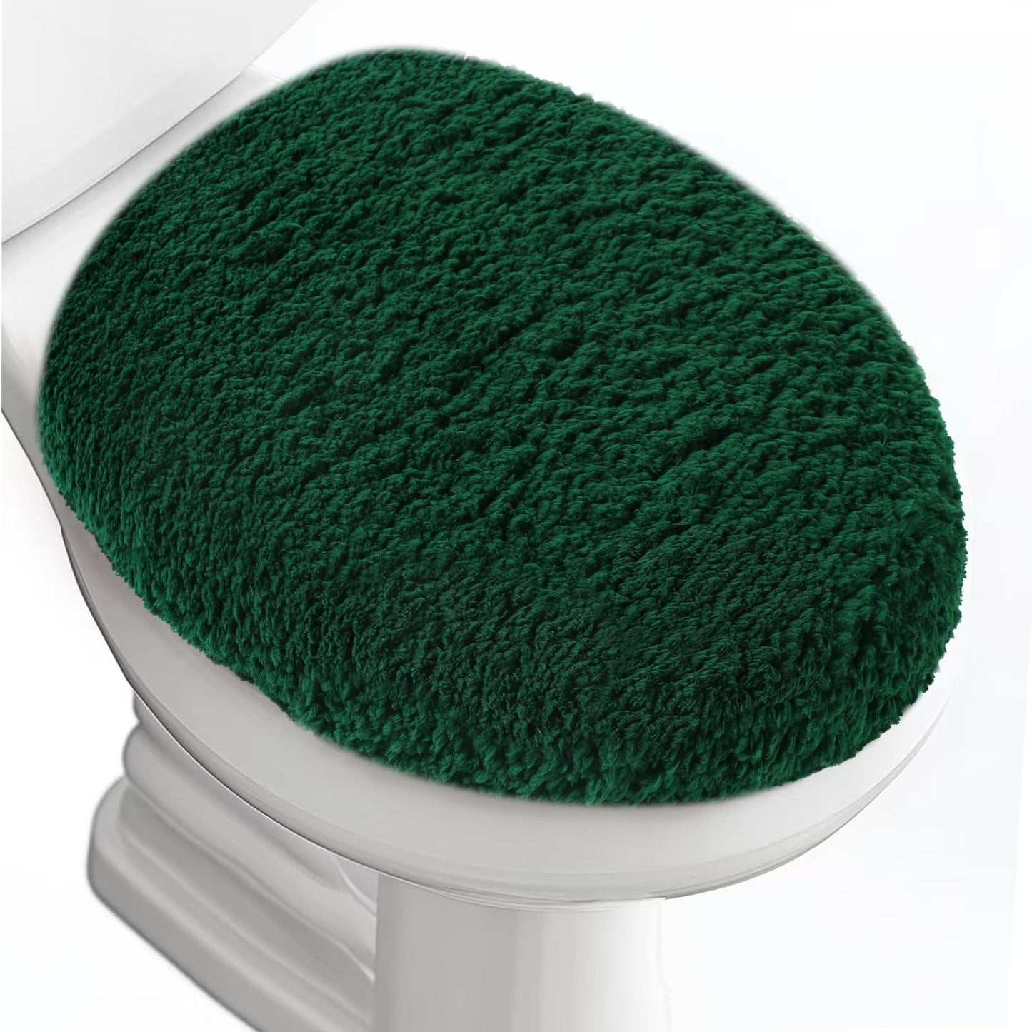 Soft Microfiber Toilet Seat Cover 17.5" x 15" Machine Washable | Solid Toilet Lid Cover Adjustable Rubber Backing Fits Most 16 -17.5" L x 14-16" W Round Oblong and Elongated Toilet Seat