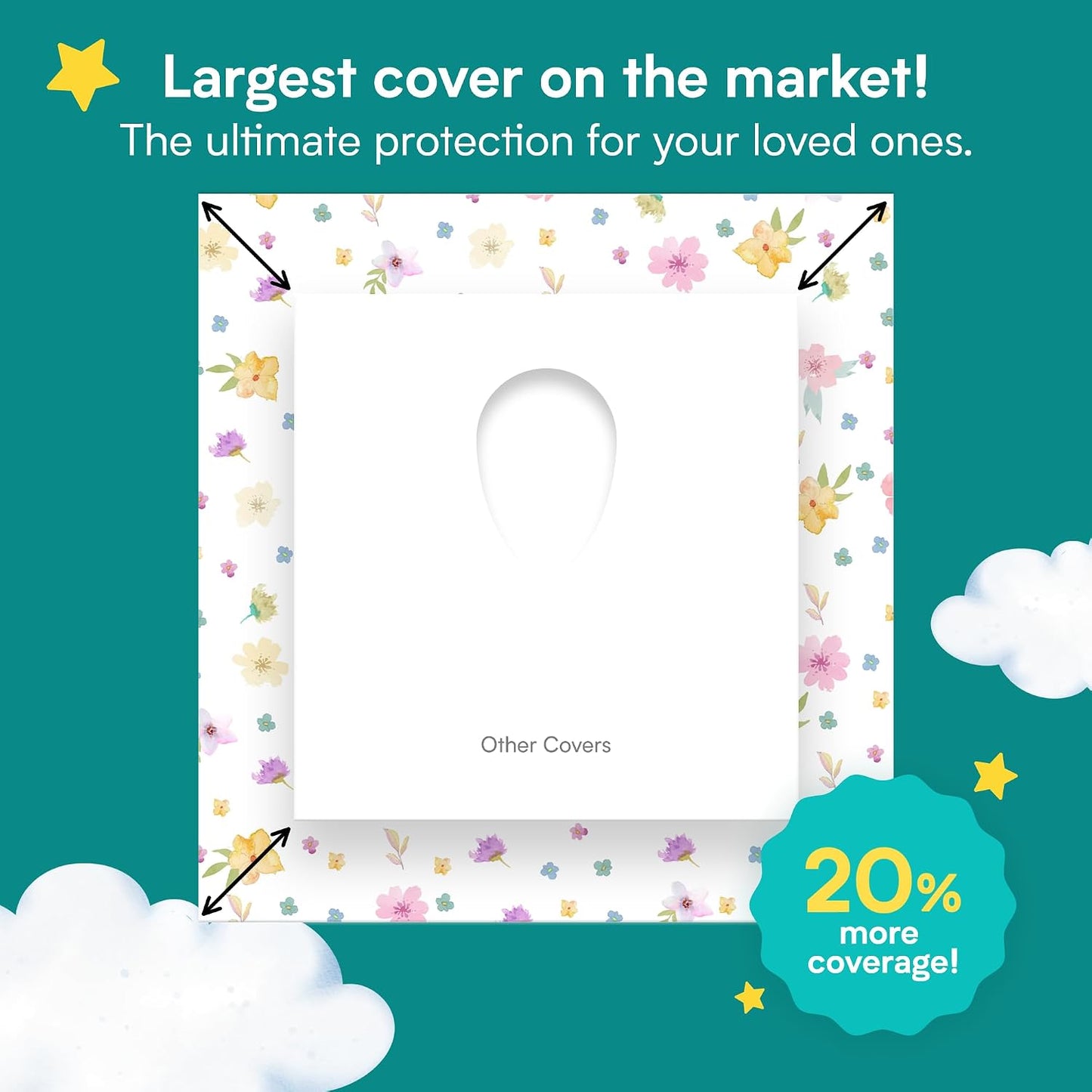 Eli with Love 20 Pack Extra Large Disposable Toilet Seat Cover (Floral) – Toddler Toilet Covers for Full Coverage On Toilet or Potty – Ideal Travel Toilet Seat Covers for Kids and Adults