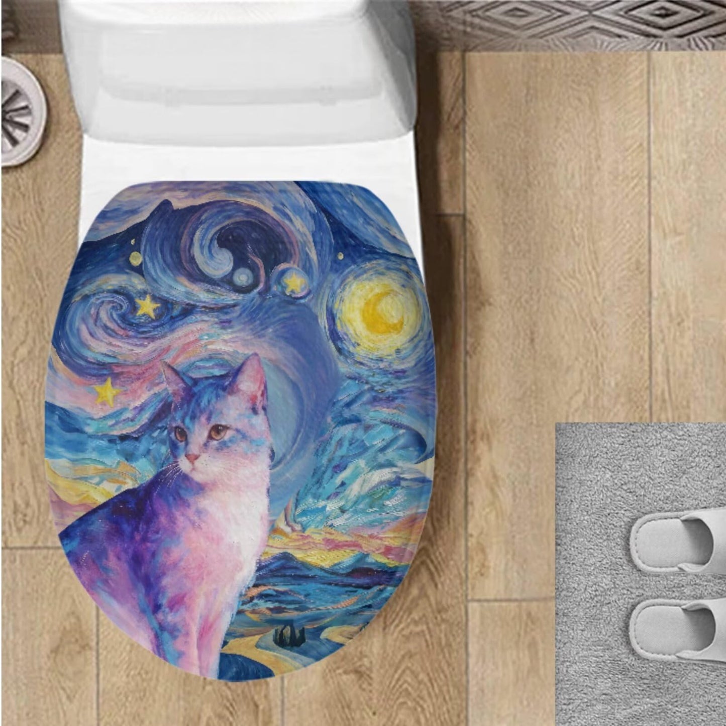 Toilet Lid Cover for Bathroom Water Absorbent Toilet Lid Protector Fits Most Sizes Standard, Round, Elongated and Oblong Lids, Gothic Crow Rose Gray