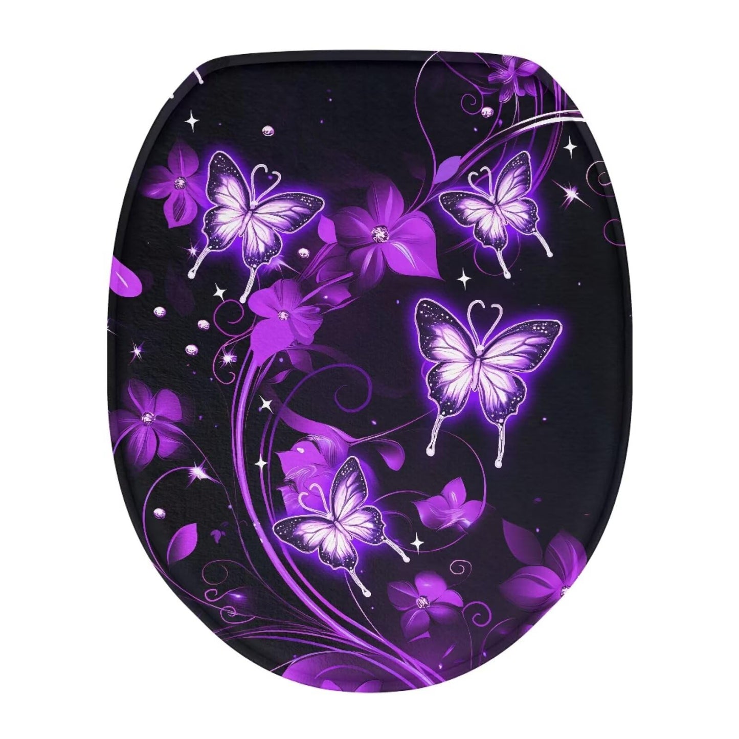 Hummingbird Flower Toilet Lid Covers for Bathroom Hummingbird Flower Toilet Seat Cushion Cover Elongated Reusable Replacement Fabric Elastic Washable Dust Covers