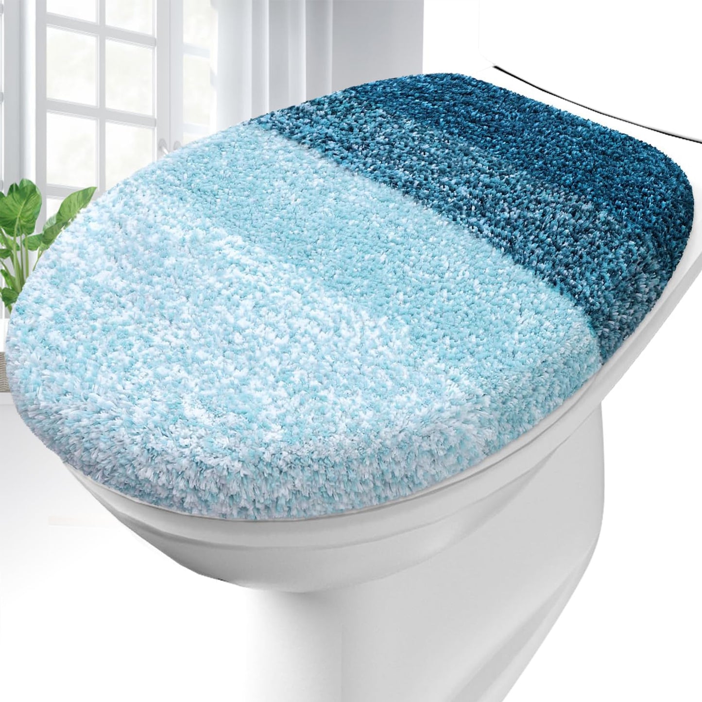 OLANLY Soft Microfiber Bathroom Toilet Lid Cover, 17.5x15, Gray | Machine Washable Seat Covers, Stays in Place Rubber Backing, Fits Most Round, Elongated and Oblong Lids, Accessories Decor