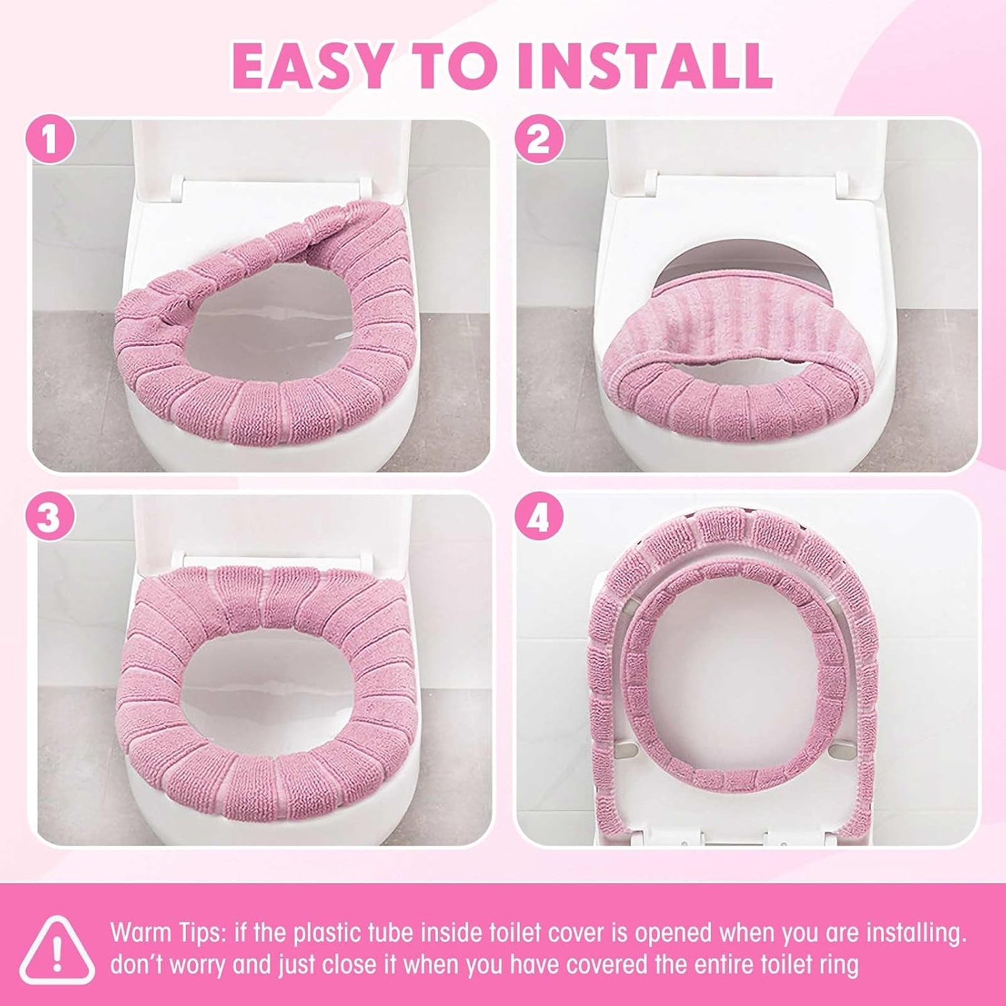 Tegeme 12 Pcs 11.8'' Thicker Bathroom Toilet Seat Cover Pads Bulk,Colorful