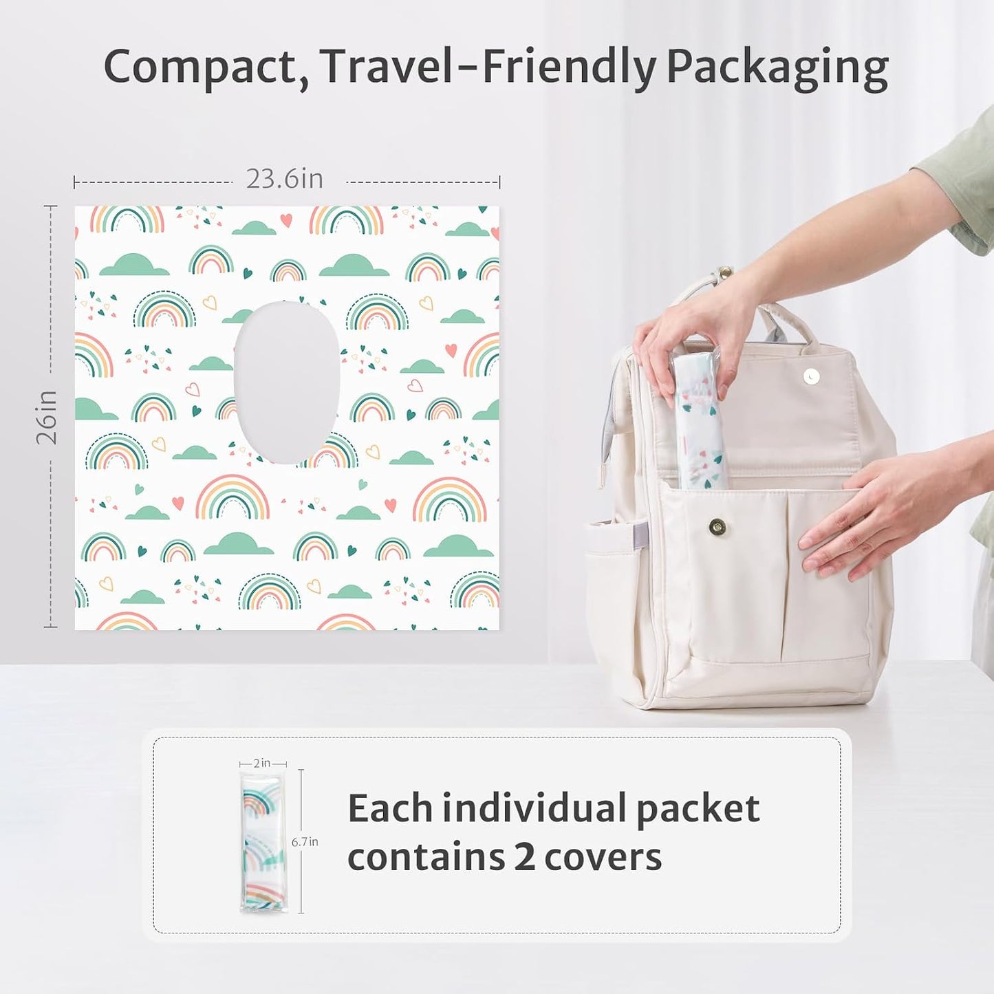 Blissful Diary 20 Pcs Toilet Seat Covers Disposable for Toddlers & Adults, Extra Large Waterproof, Portable Package for Travel, Kids Potty Training